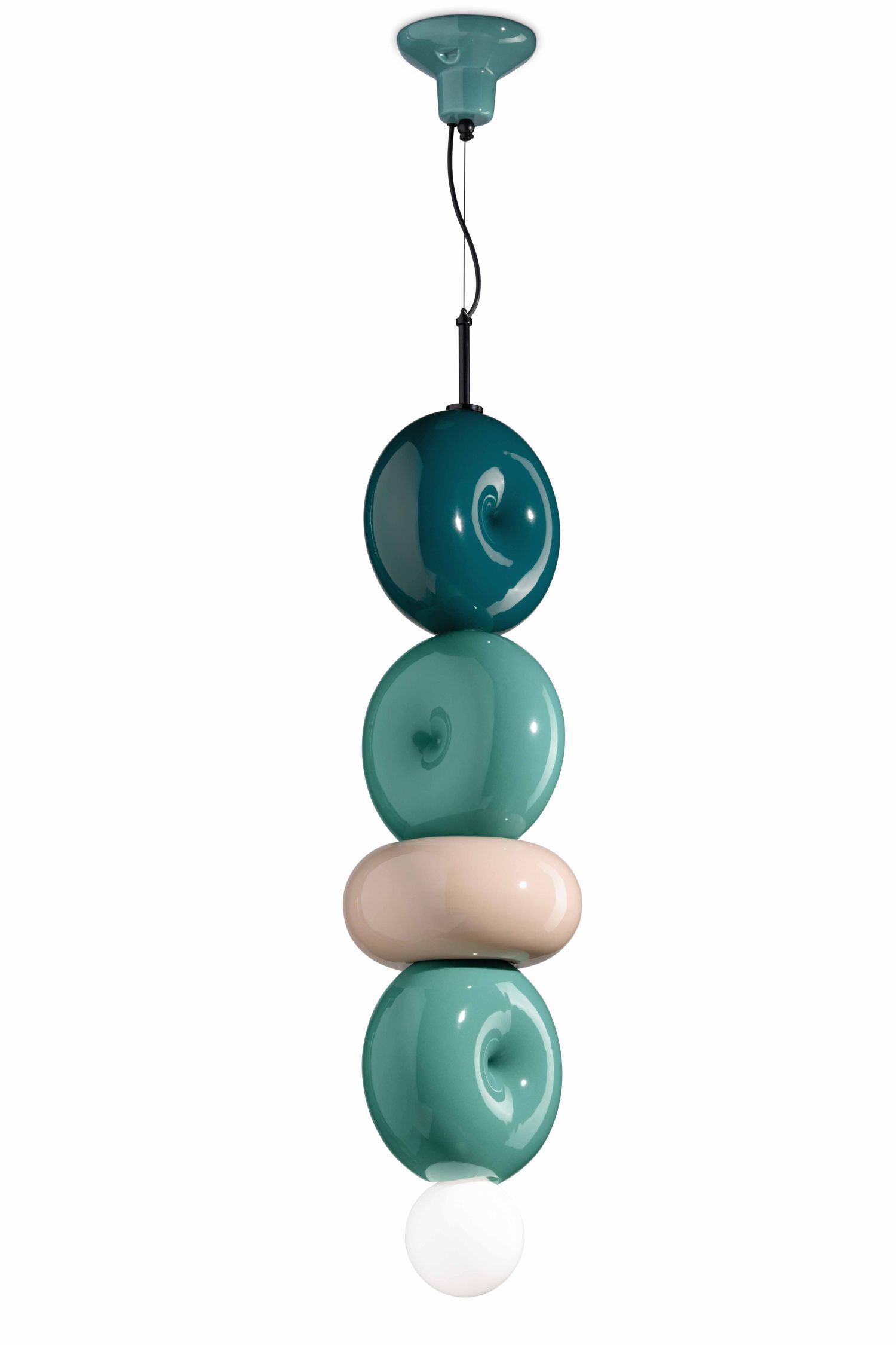 Lampe à suspendre Céramique Turquoise Pétrole Gris sable E27 Rétro Zubehor, Türkis