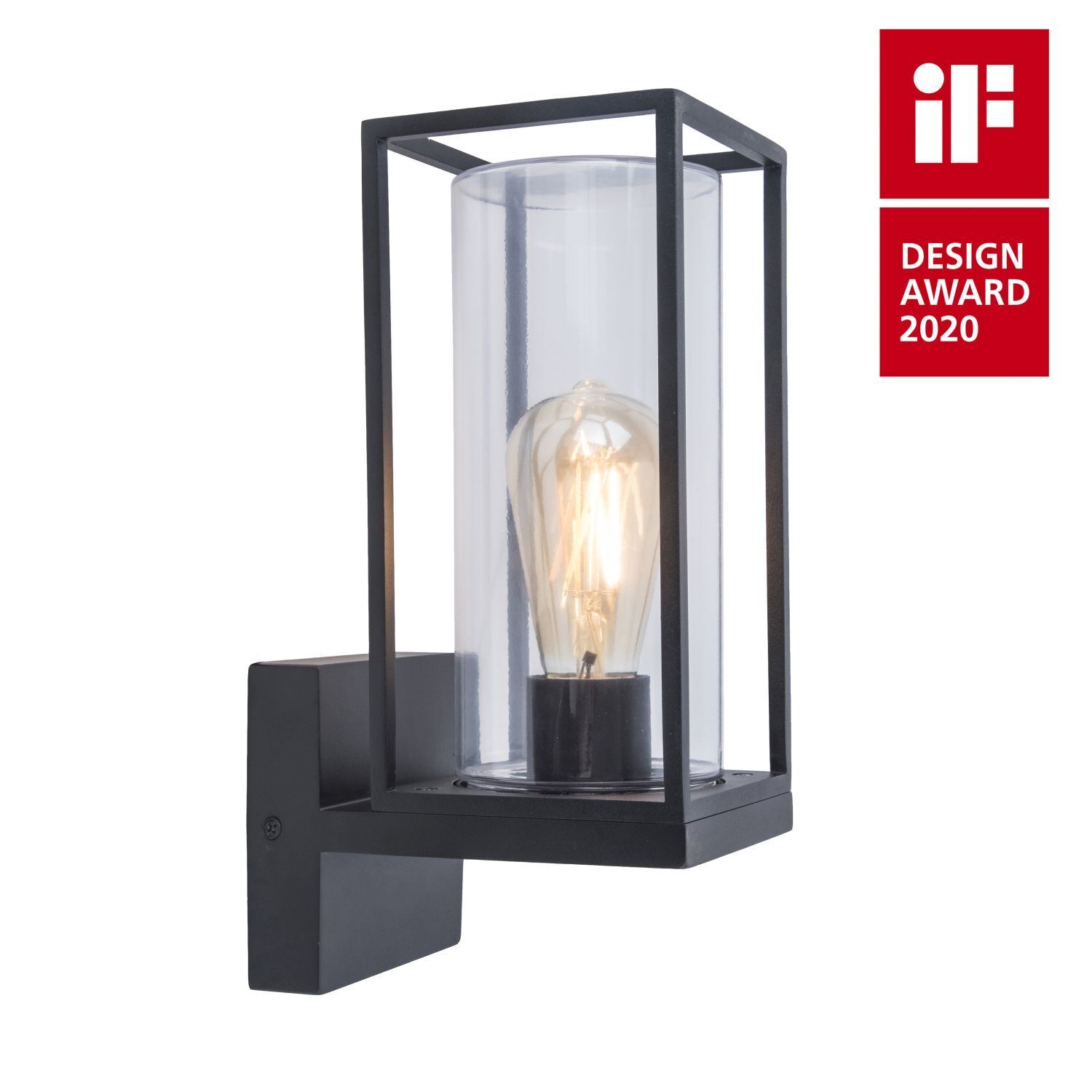 Applique extérieure Anthracite IP44 Fonte d'aluminium Verre ELLAYINA