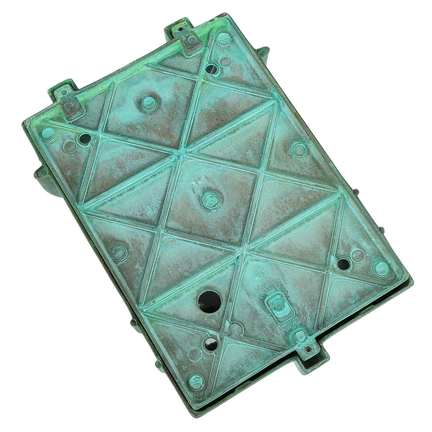 Lampe d'extérieur mur IP64 laiton verre vert antique E27