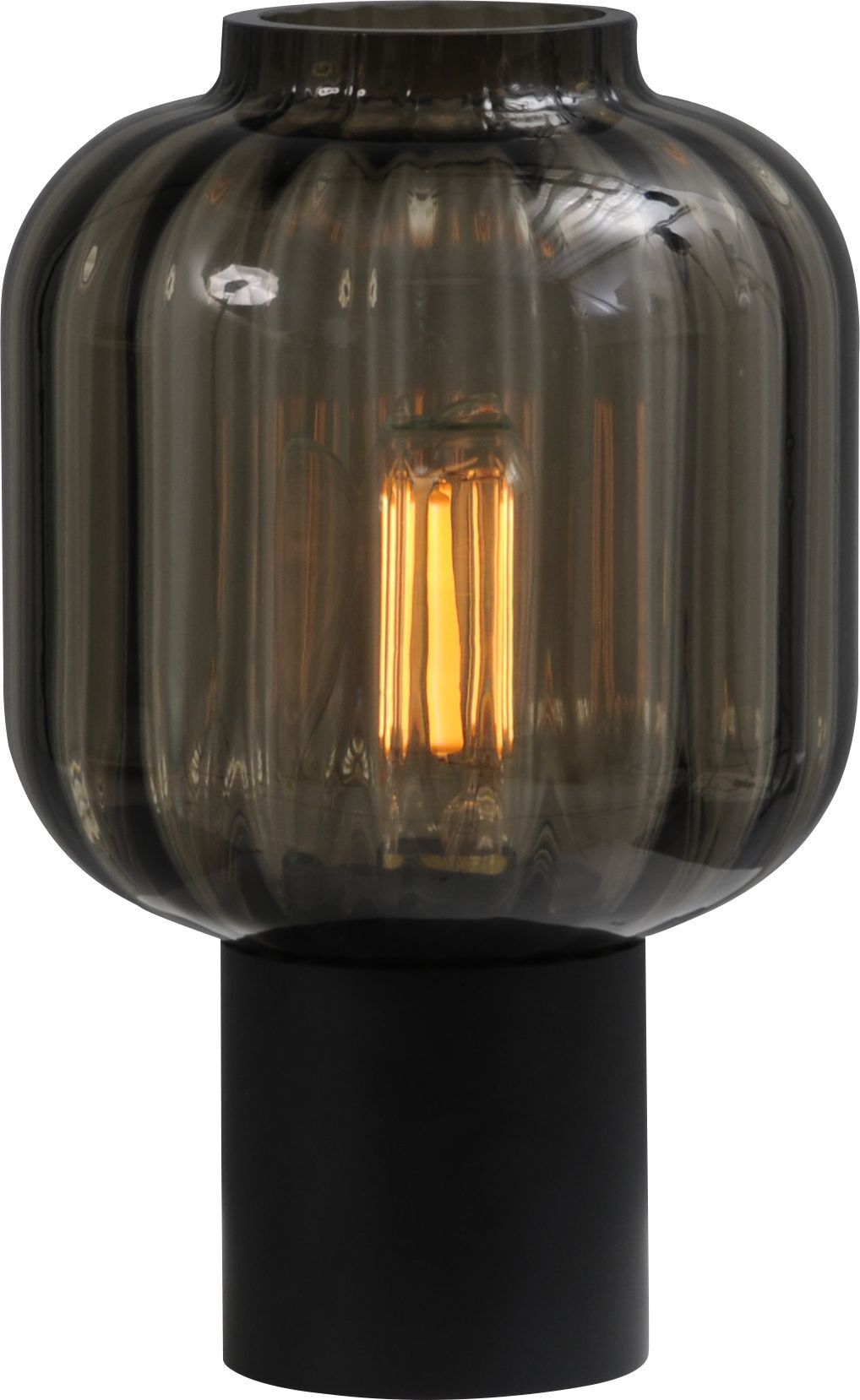 Lampe de table noir hauteur 31 cm verre métal ELYA