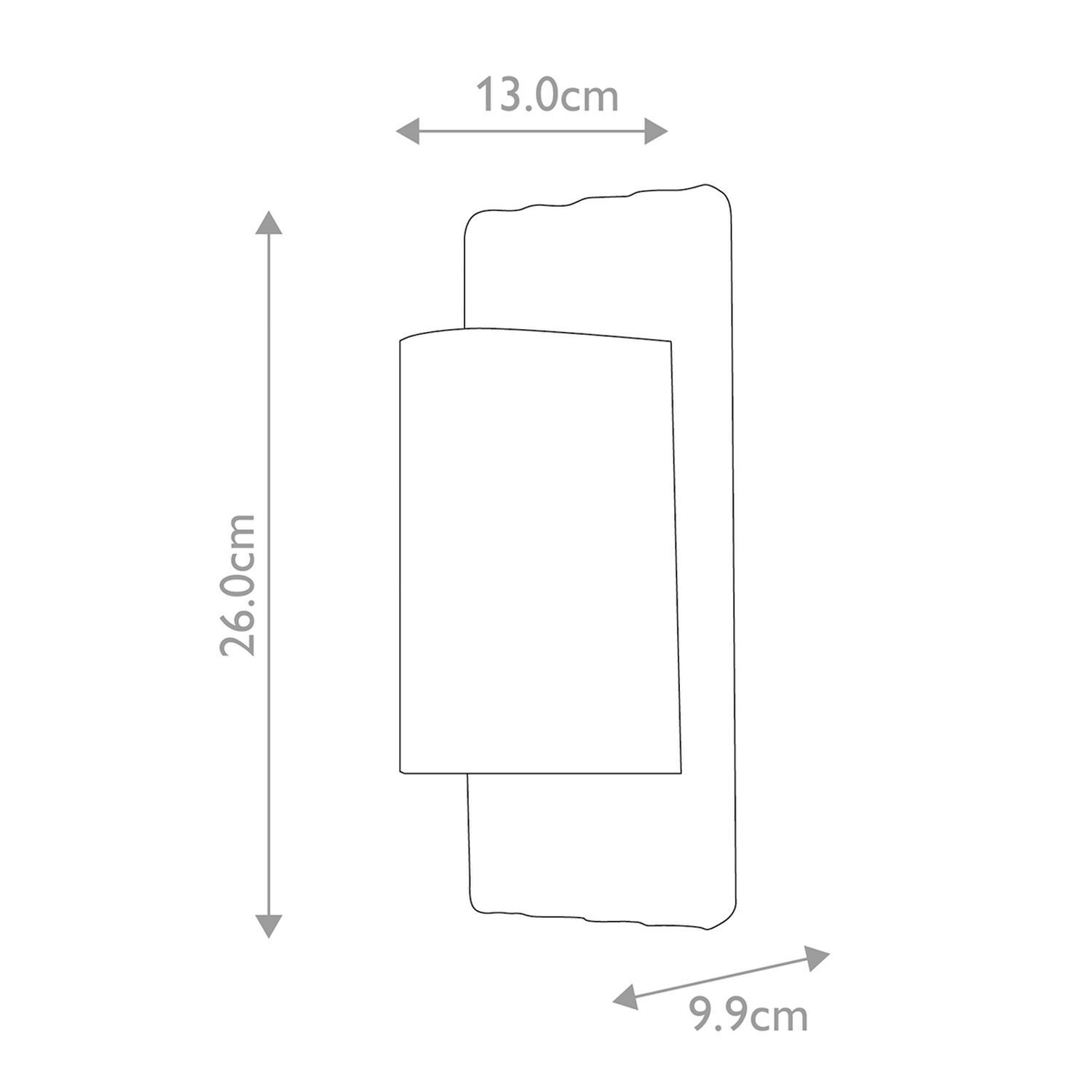 Up Down Applique extérieure acier inoxydable verre hauteur 26 cm IP44 Seite, Text