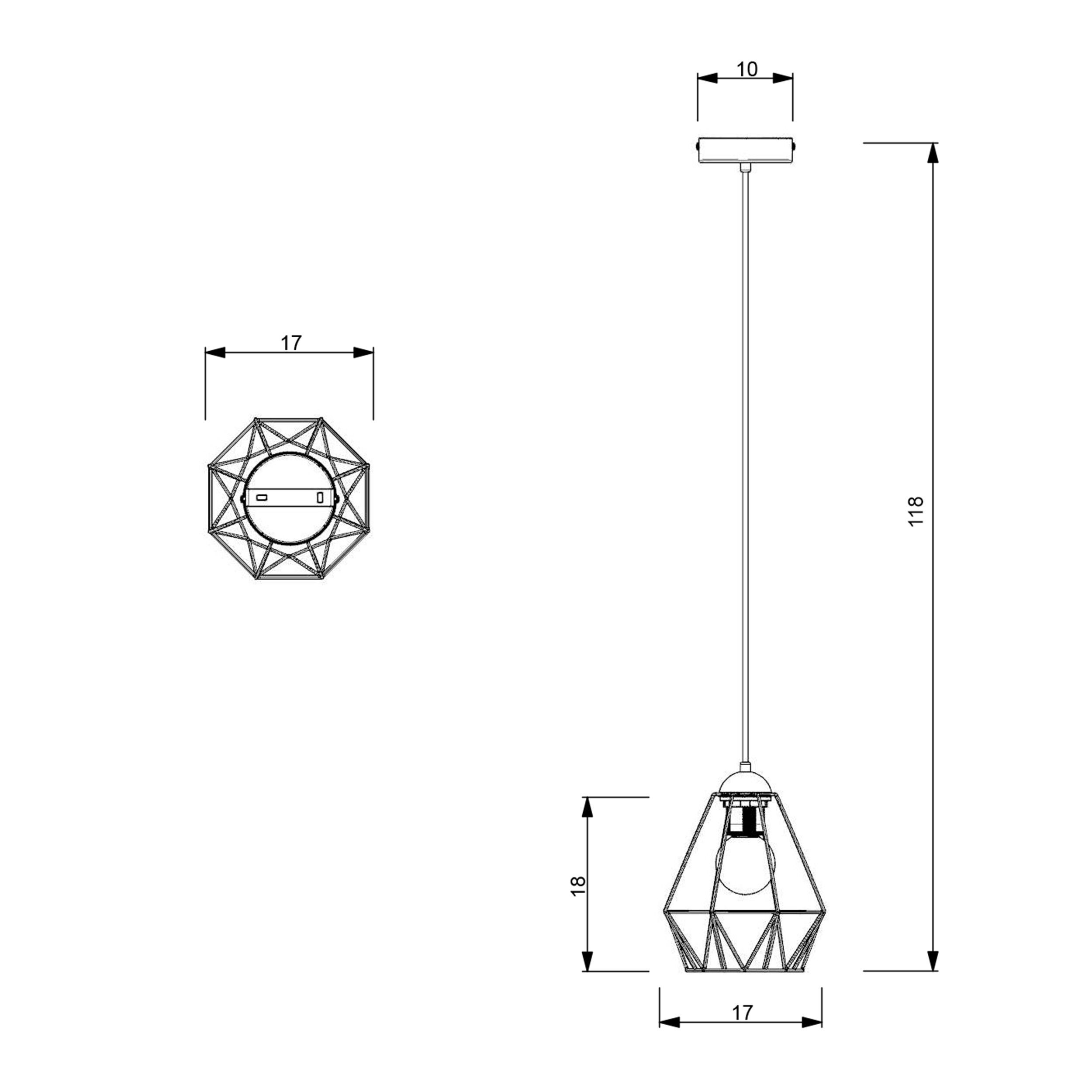 Lampe à suspendre métal rétro design décoratif ARIYAN