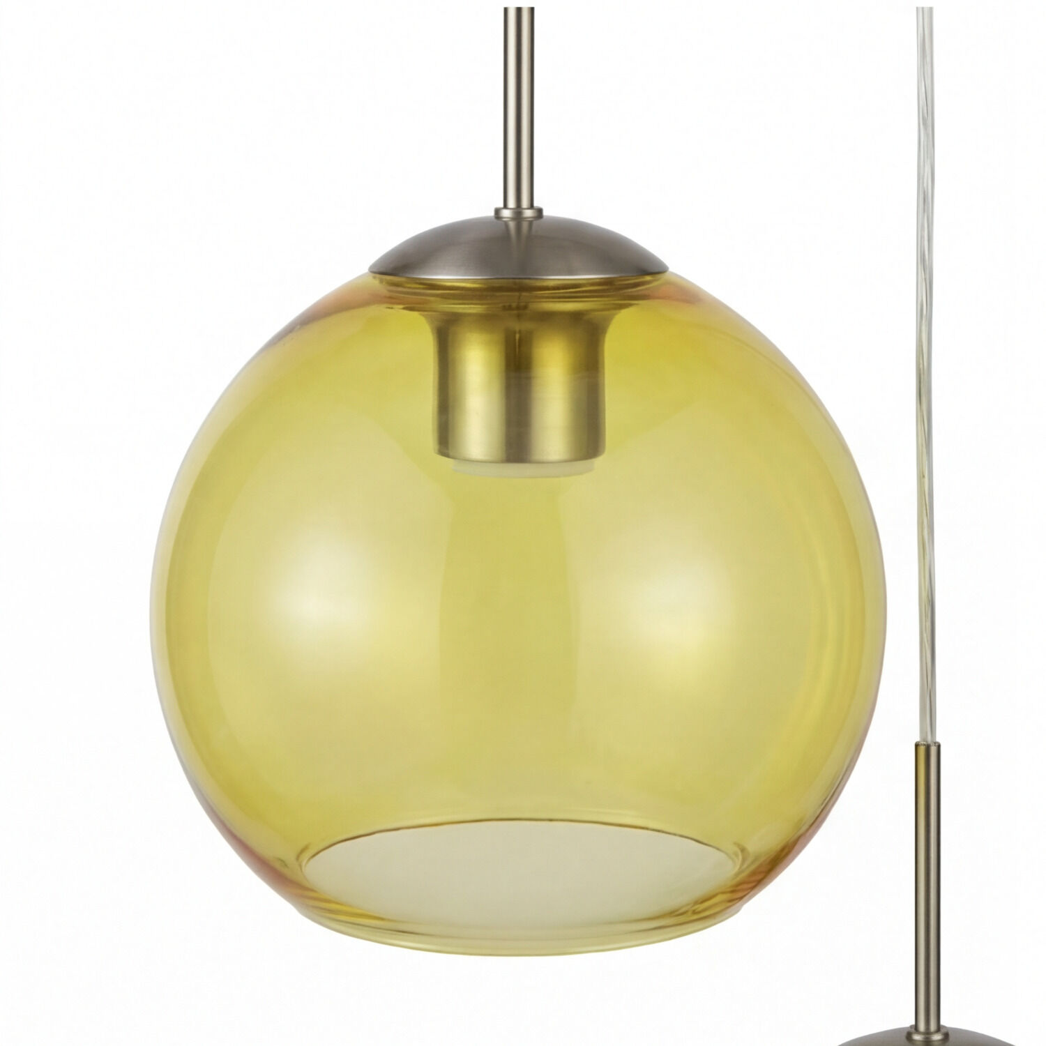 Hängeleuchte Glas Ø 50 cm 5-flammig E27 Bunt Chrom hängelampe, glaskugel, gelb, pendelleuchte, metallstange