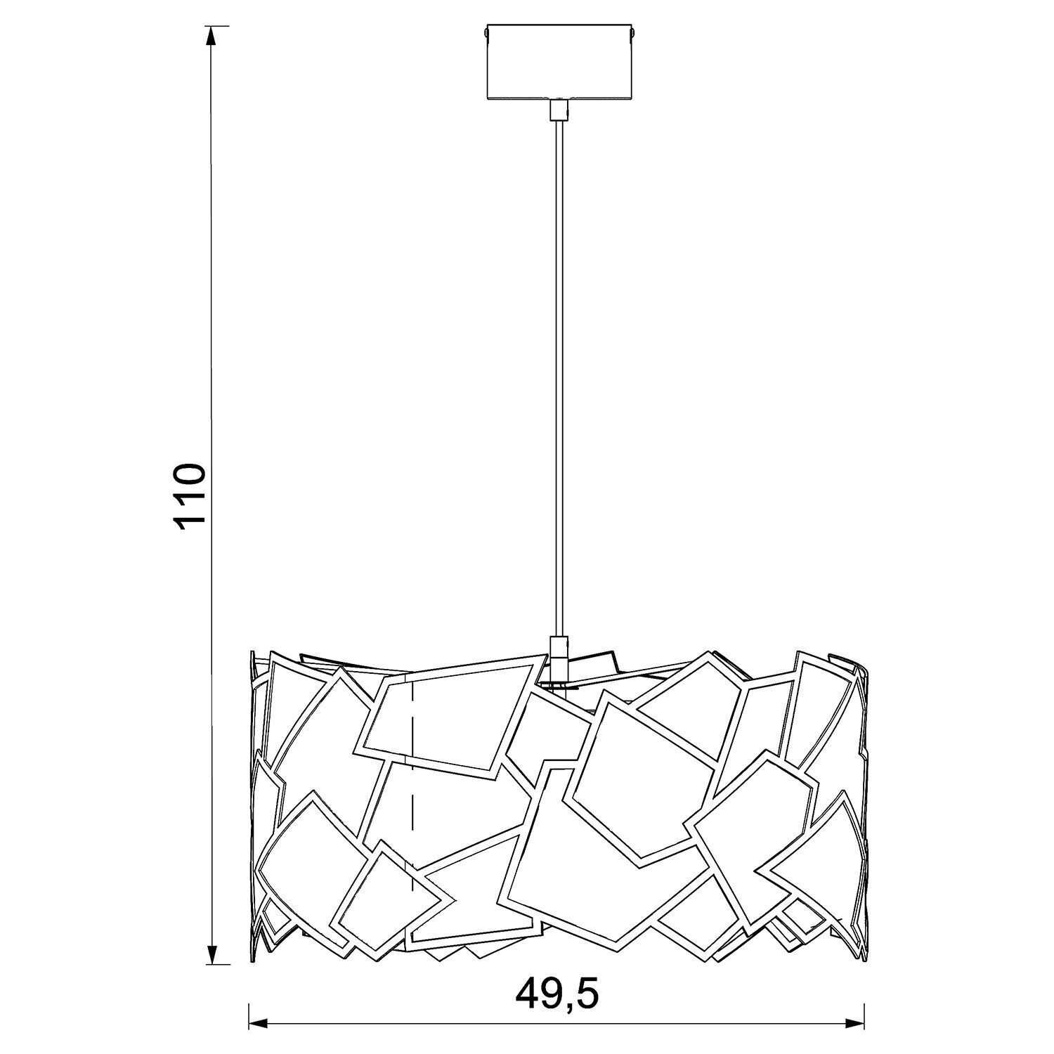 Suspension moderne métal L:49,5 cm E27 décoratif