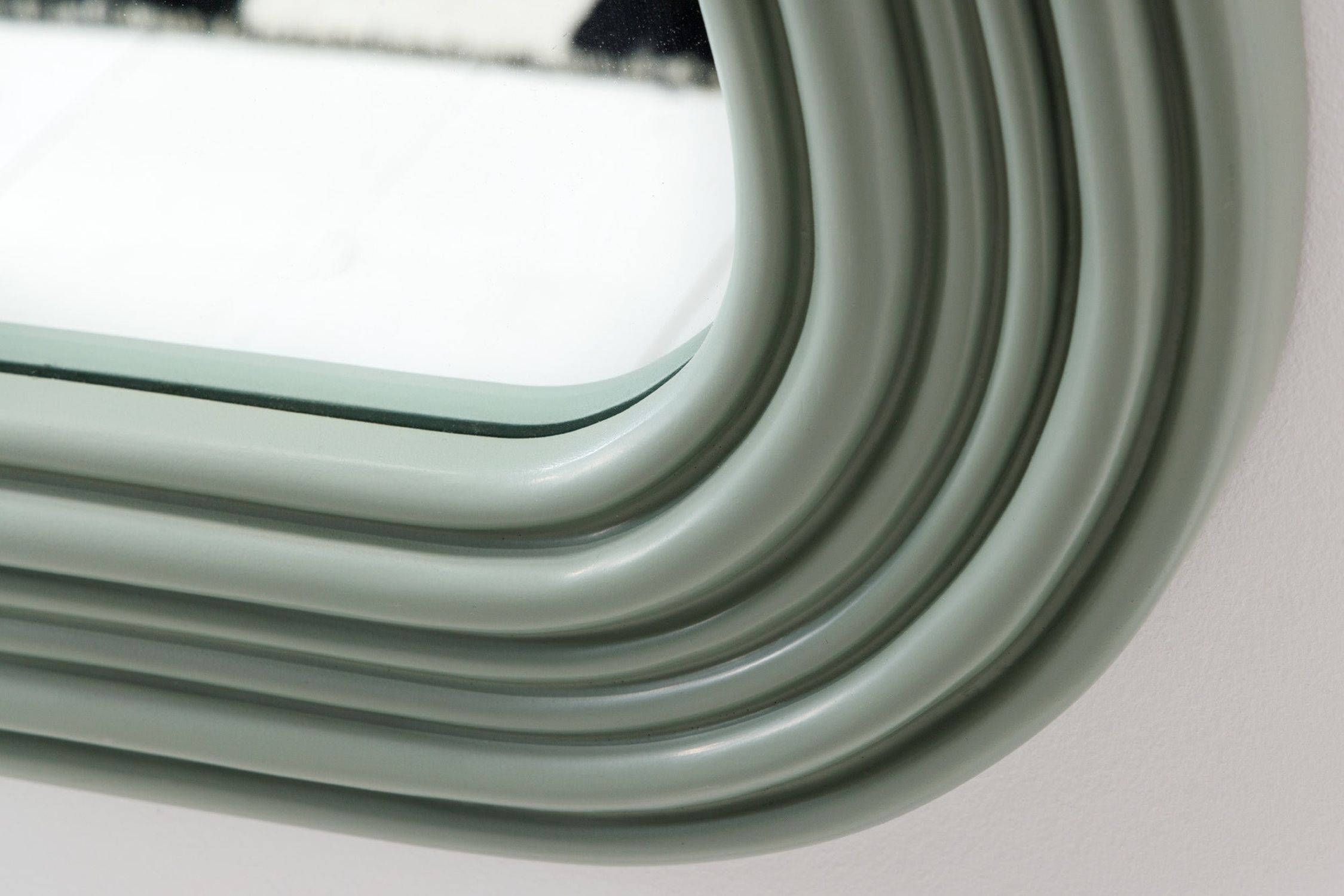 Wand Spiegel groß H: 100 cm asymmetrischer Rahmen Grün Fenster, Maschine, Rad