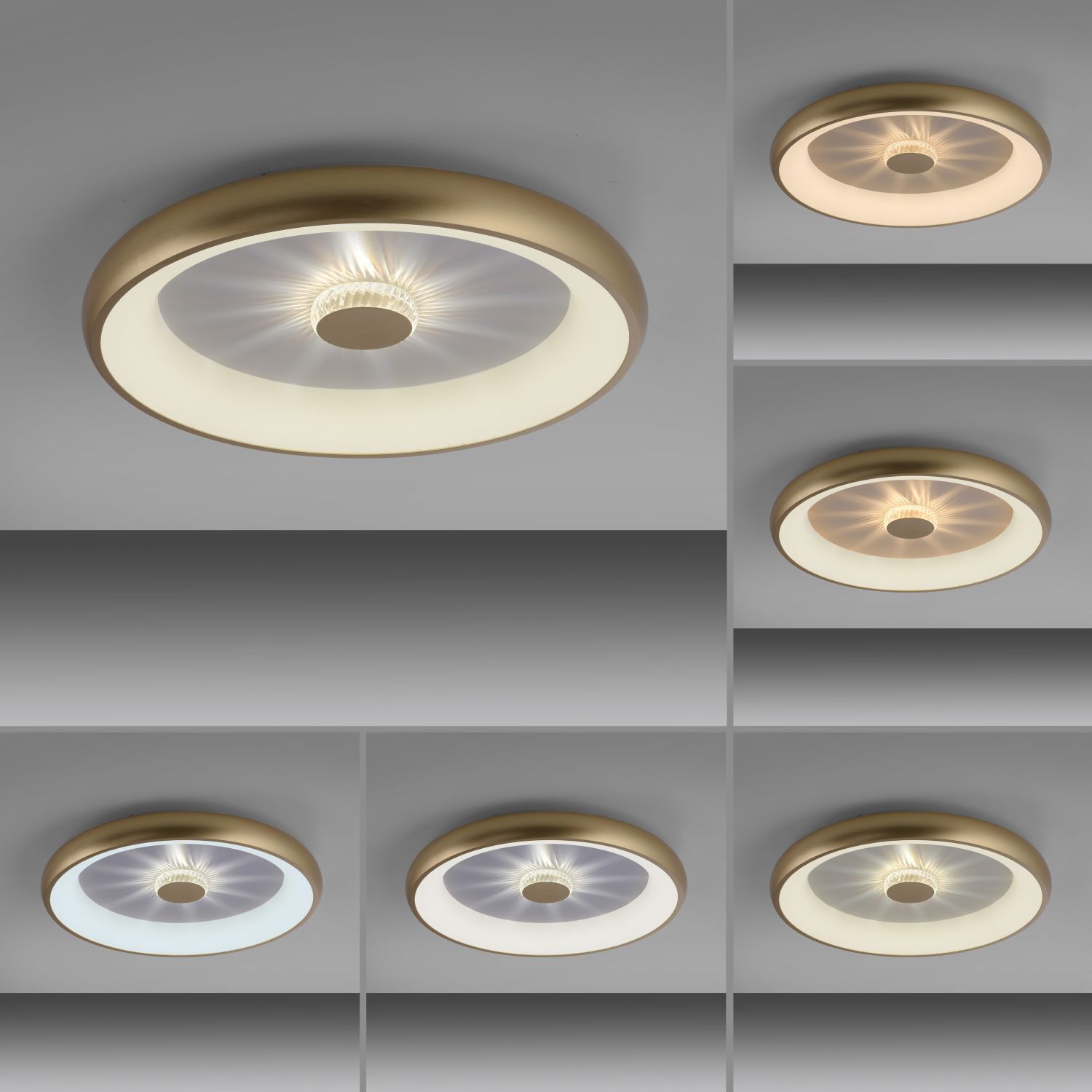 Plafonnier LED à intensité variable 2700-5000 K Ø61,5 cm laiton Deckenleuchte, Leuchte