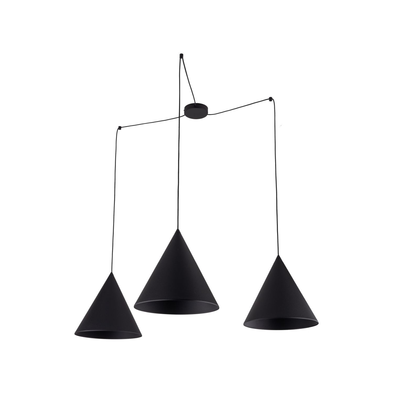 Suspension Noir XXL ajustable 3-flamme E27 CODY