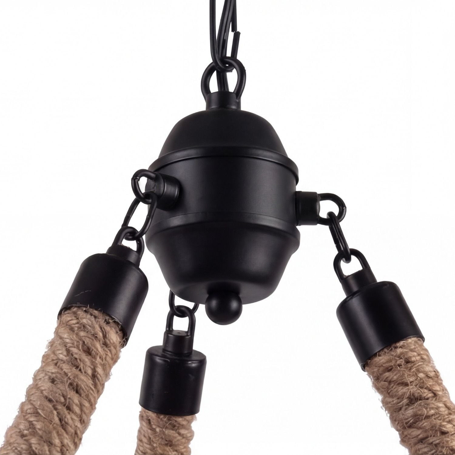 Kronleuchter Metall Rauchglas E27 B: 45 cm 3-flammig Hängeleuchte, Halterung, Kabel, Seil, Deckenlampe