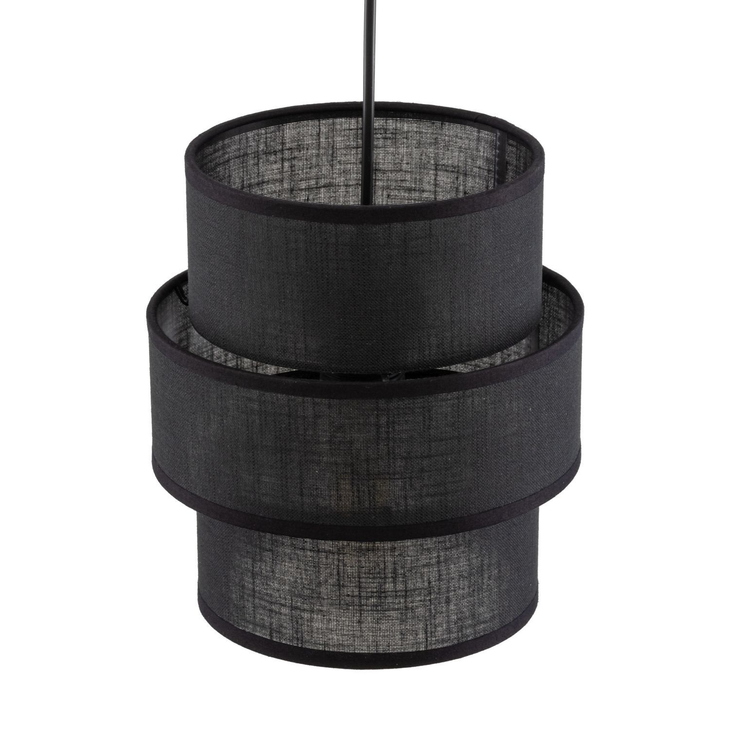 Suspension Noir E27 D : 20 cm ronde Moderne Tissu Lampe