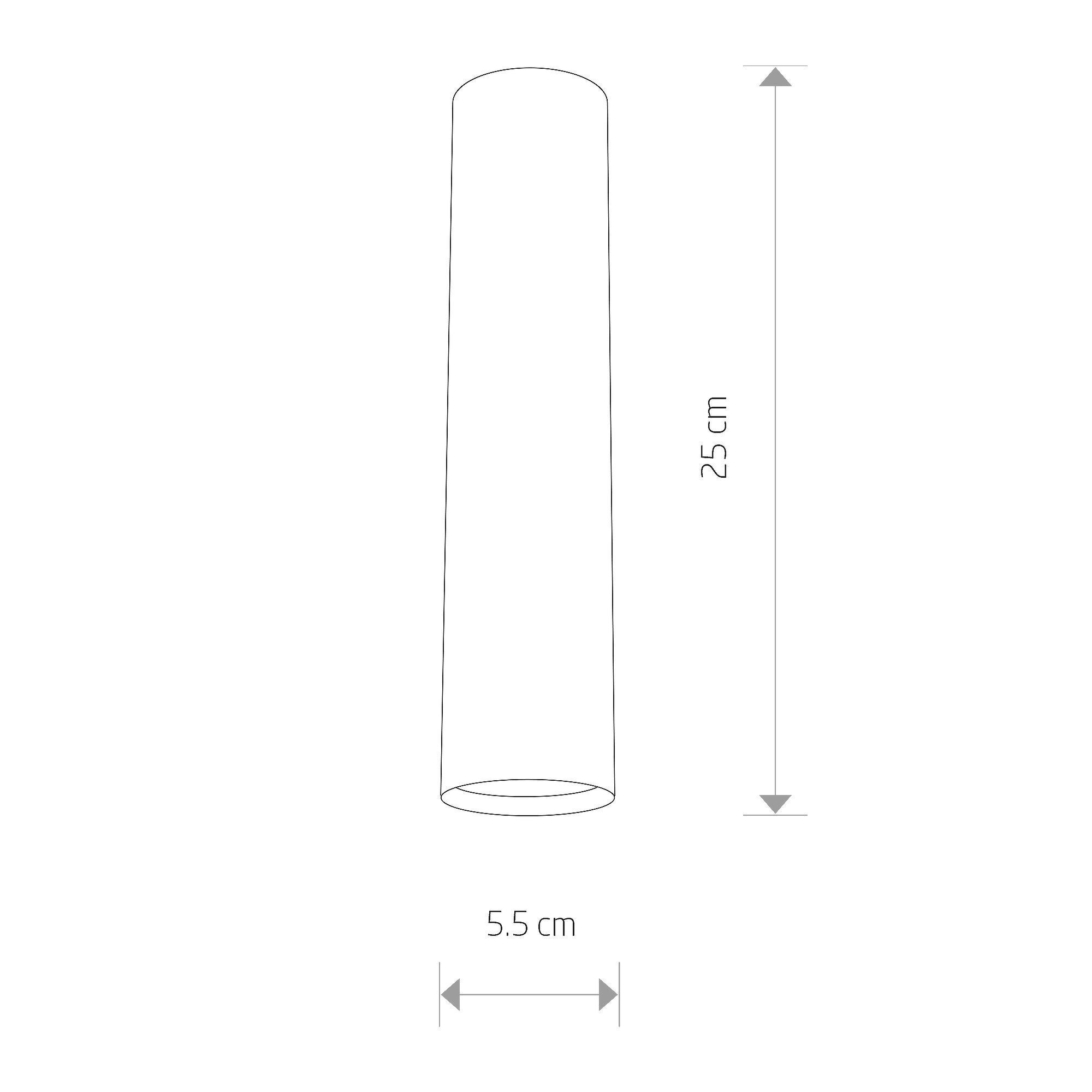 Zylinder, Hülle, Abmessungen, 25 cm, 5,5 cm
