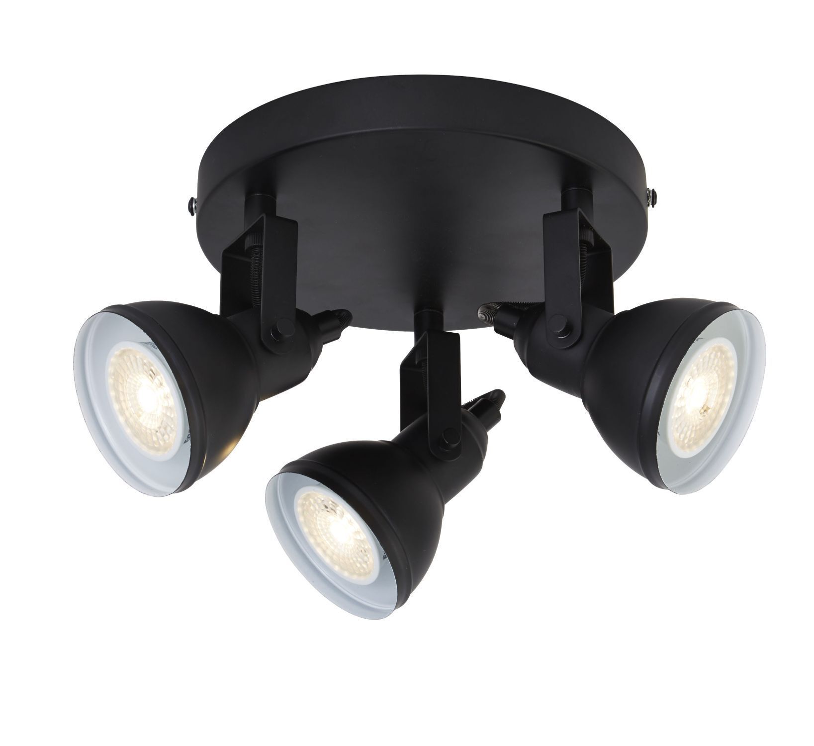 Spot de plafond noir métal flexible GU10 30 cm 3-flmg