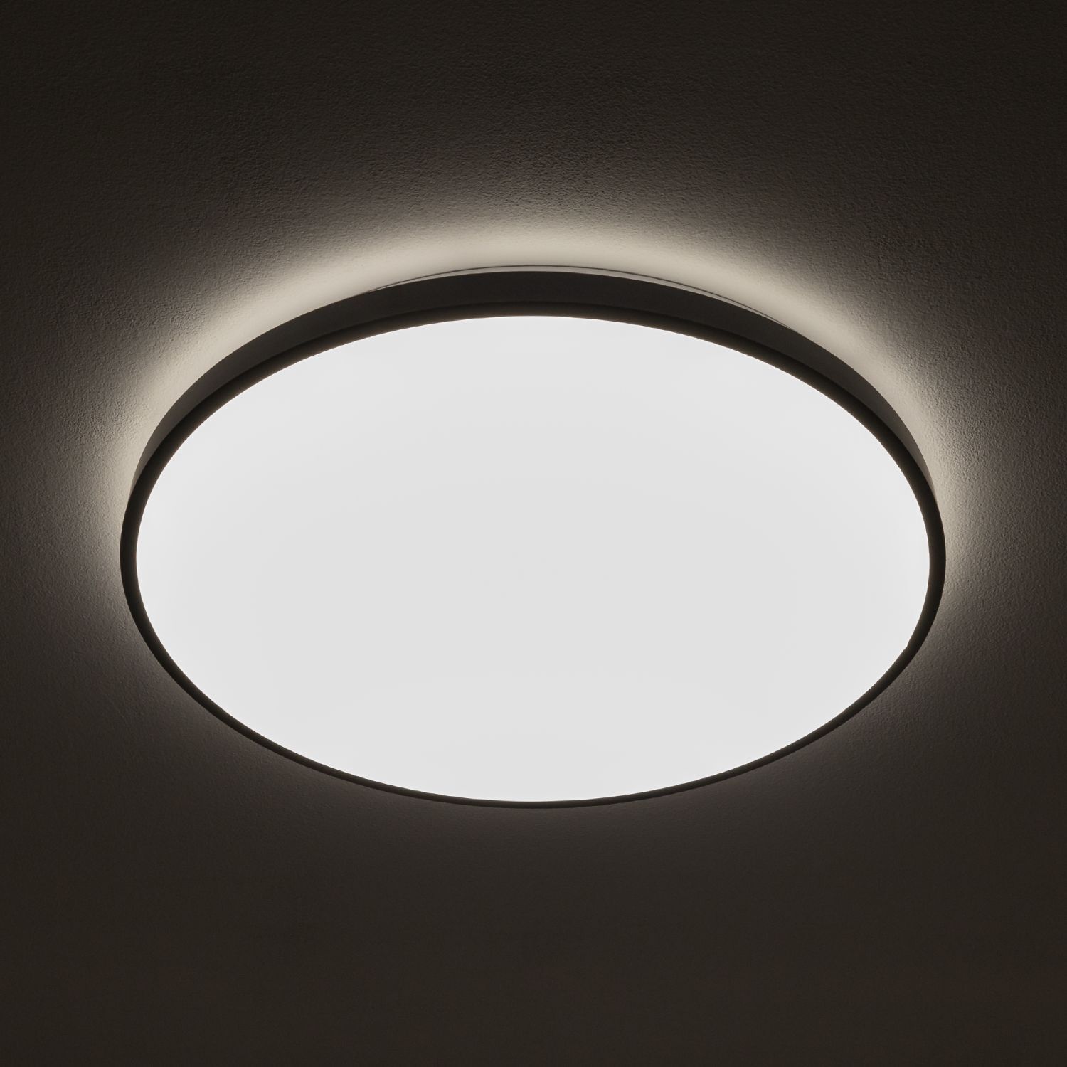 Plafonnier LED noir à faible éblouissement Ø49 cm 32 W 2100 lm