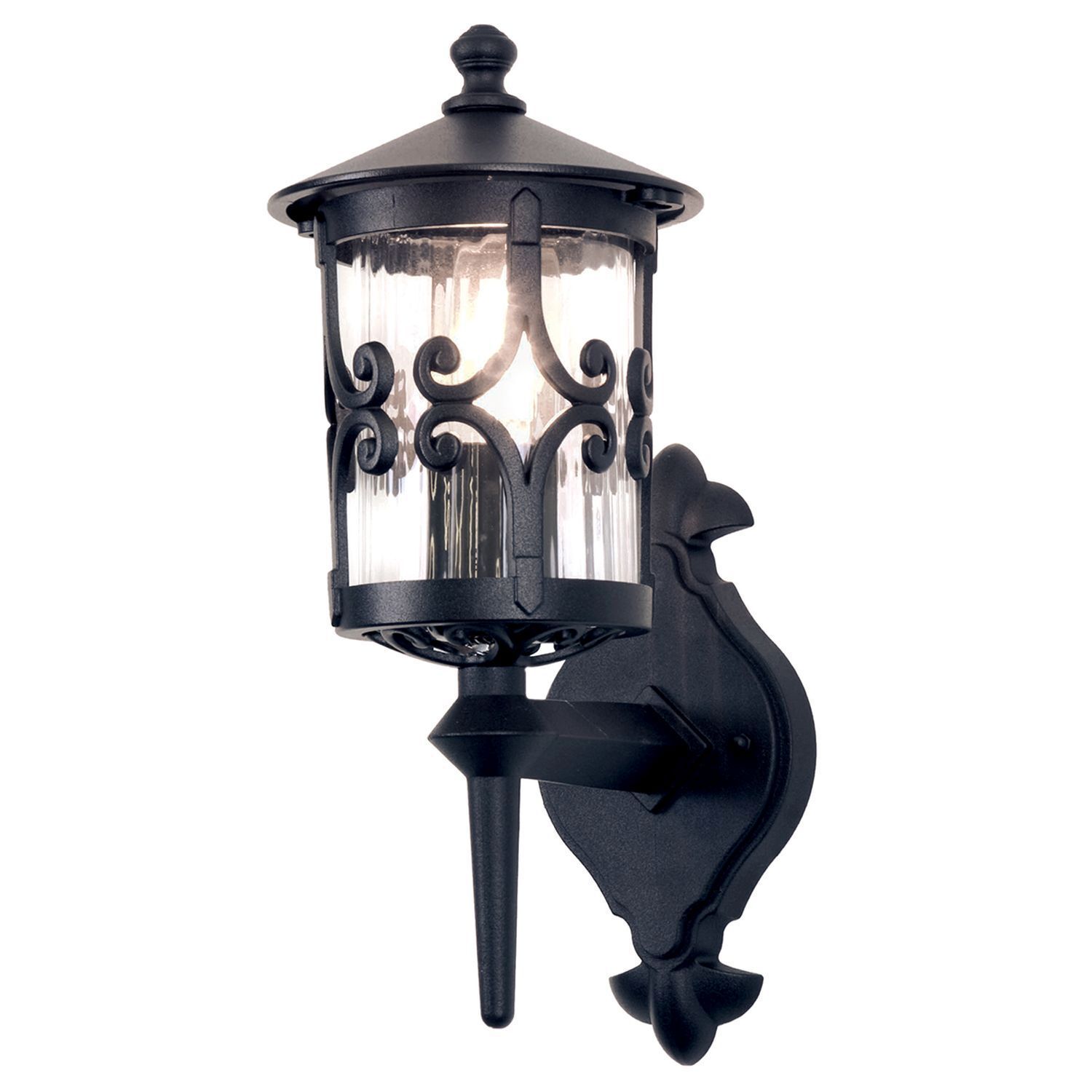 Applique murale noire Aluminium IP23 Rustique décoratif