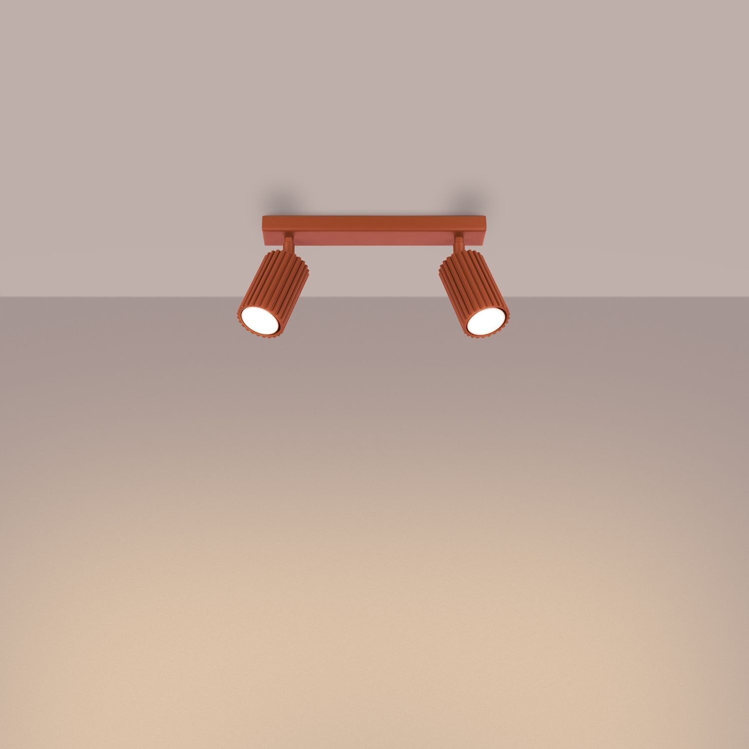 Plafonnier orientable L : 30 cm petit 2-flamme GU10 rouge