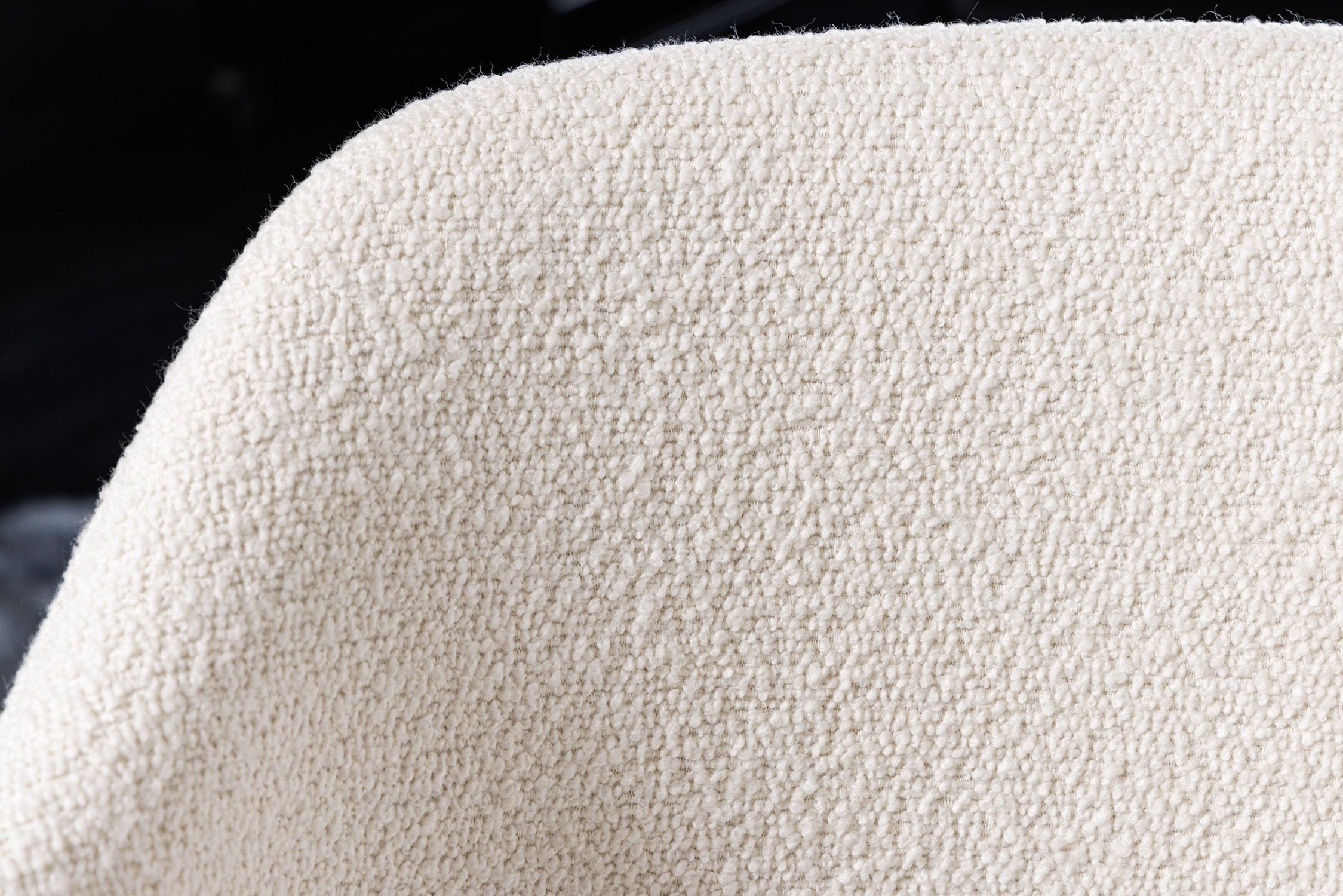 Chaise de salle à manger Bouclé Blanc Pieds en métal noir Rétro Dekoration für Zuhause, Kissen, Textur