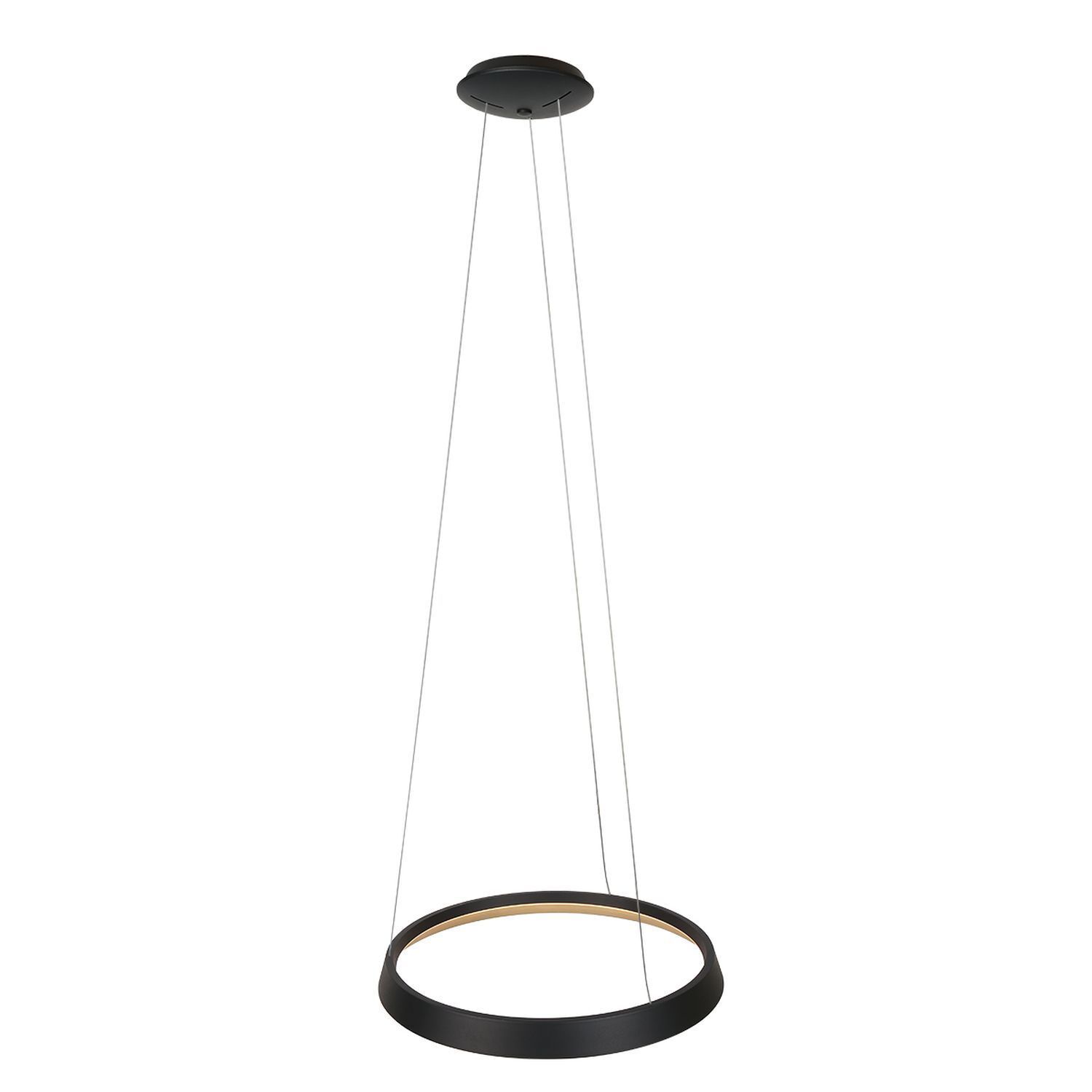 Lampe LED ronde à suspendre Noir L:60 cm 50 W 2700 K élégant Lampe, Kronleuchter