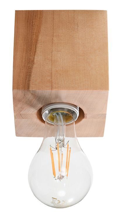 Spot lampe bois carré L:10cm petit Moderne compact