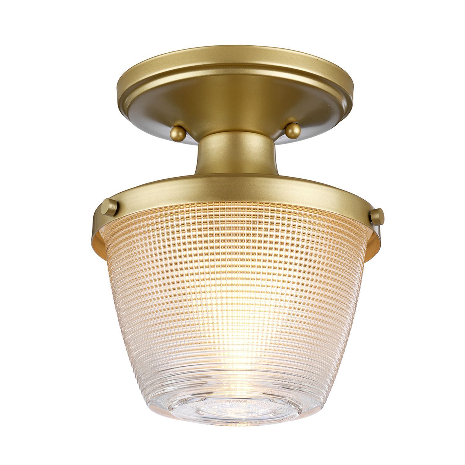 Lampe de salle de bain plafond IP44 en laiton clair petit métal verre