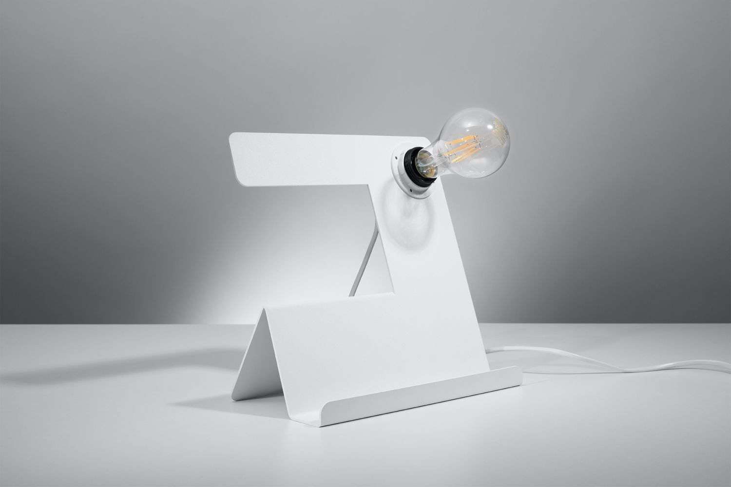 Lampe de table Blanc avec étagère H:24cm Moderne stylée