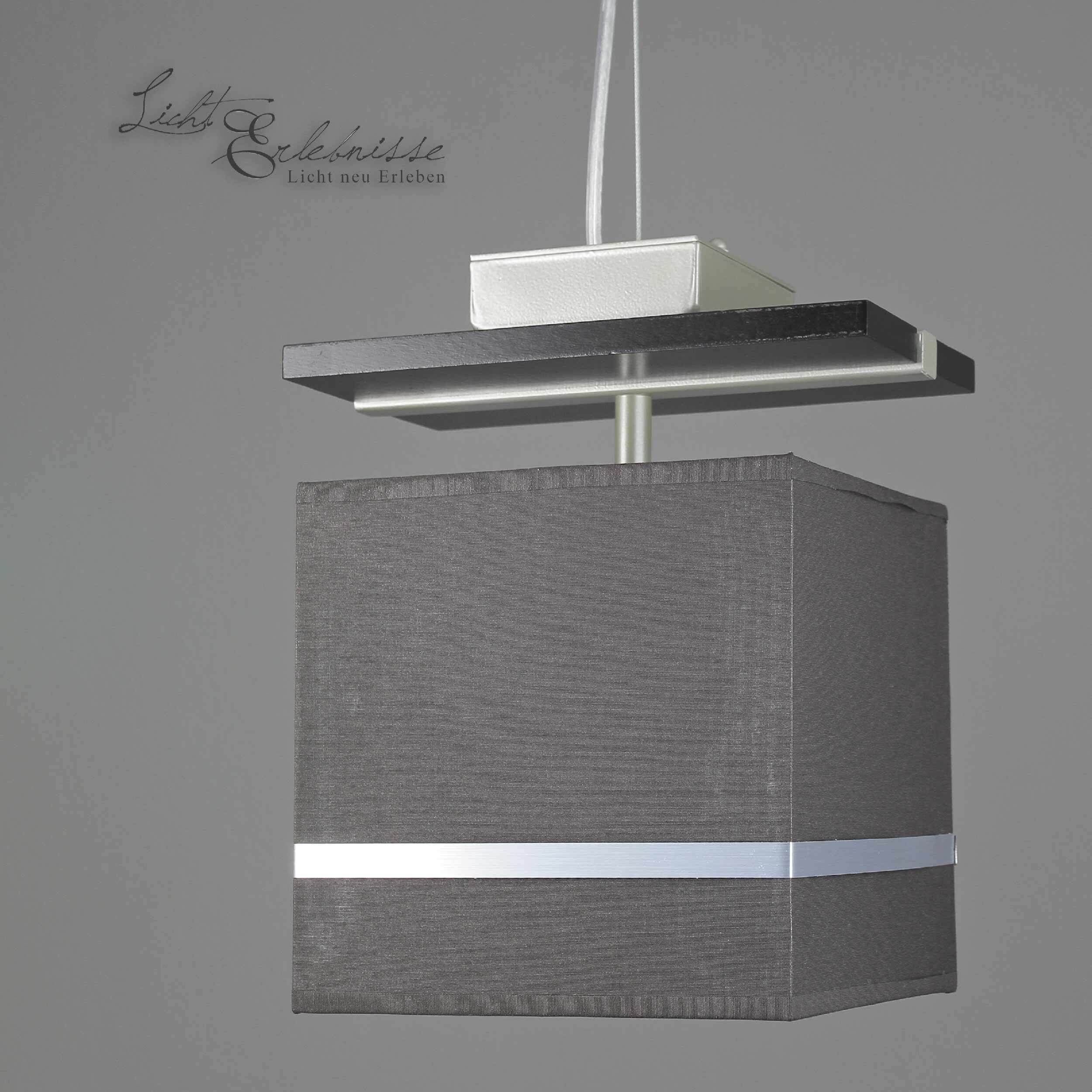 Suspension Abat-jour tissu brun chrome E27 Lampe, Kronleuchter