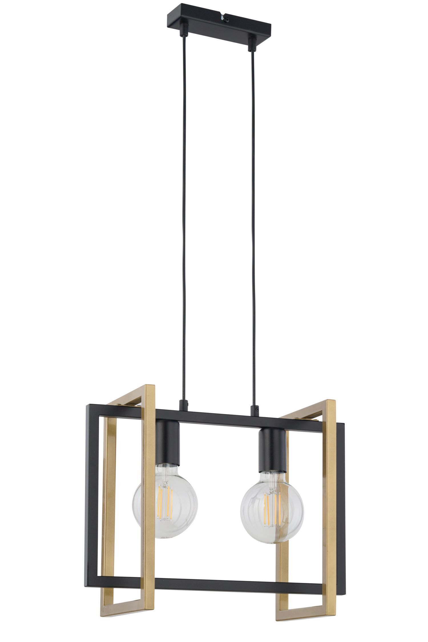 Lampe à suspendre en métal noir or E27 L:41 cm élégant