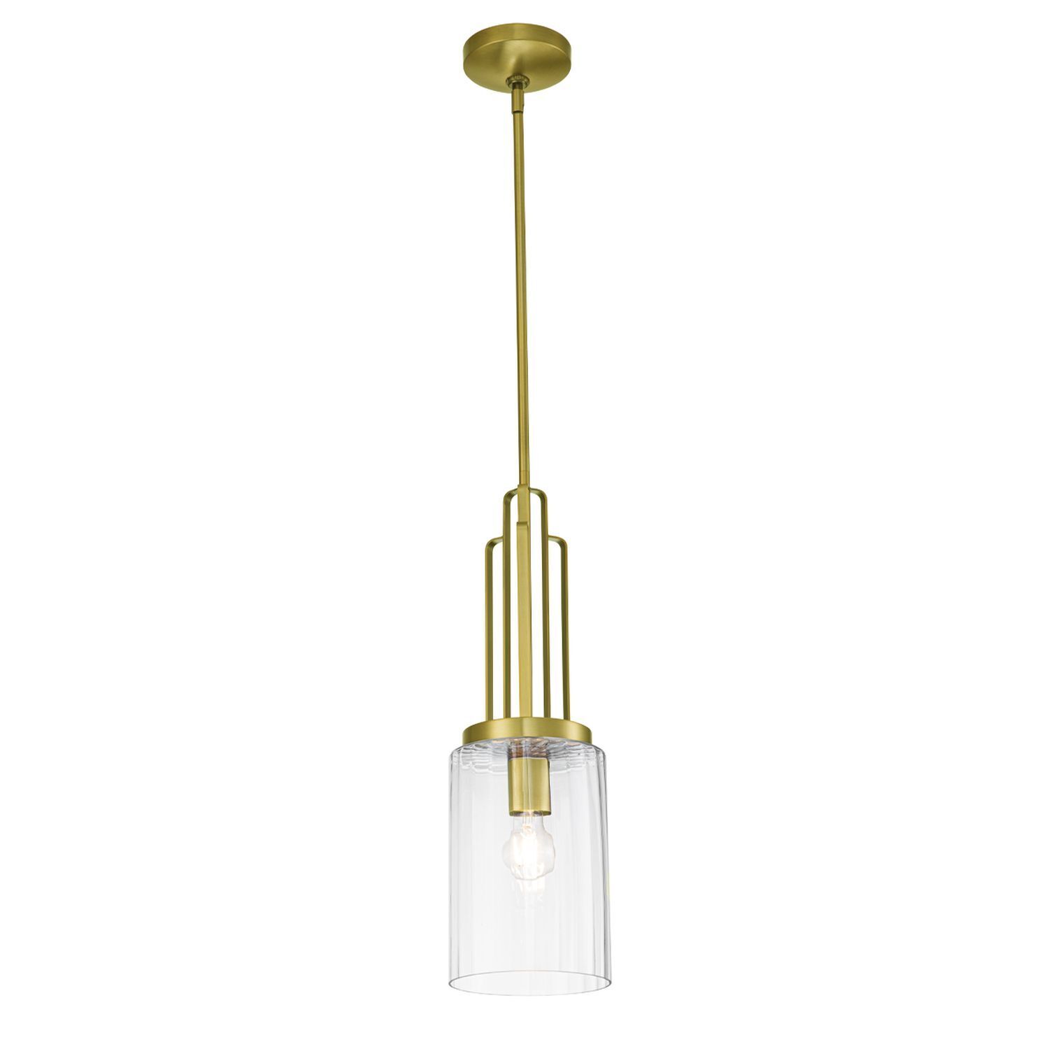 Lampe à suspendre verre métal E27 17,8 cm de large Art Déco