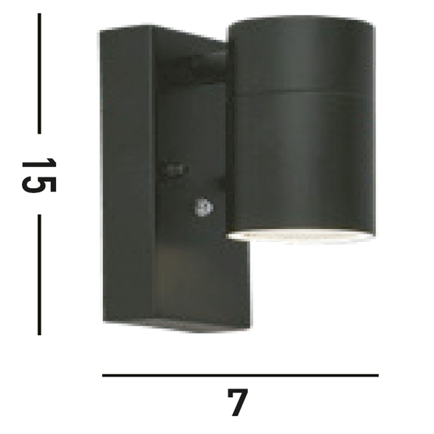 Applique murale extérieure Noir IP44 Métal H:15 cm accentué