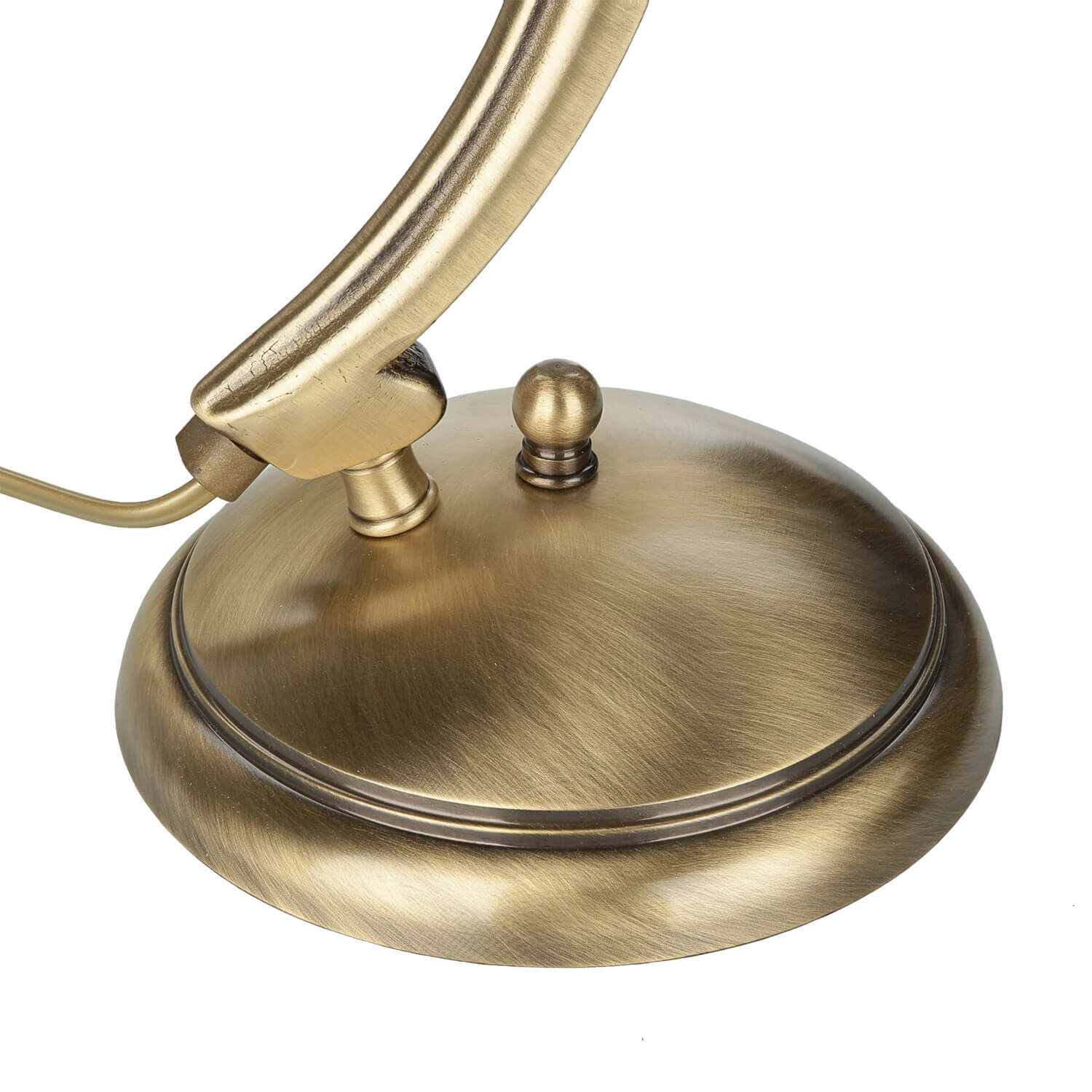 Bankerlampe Bronze aus Messing mit Schirm Weiß Bronze