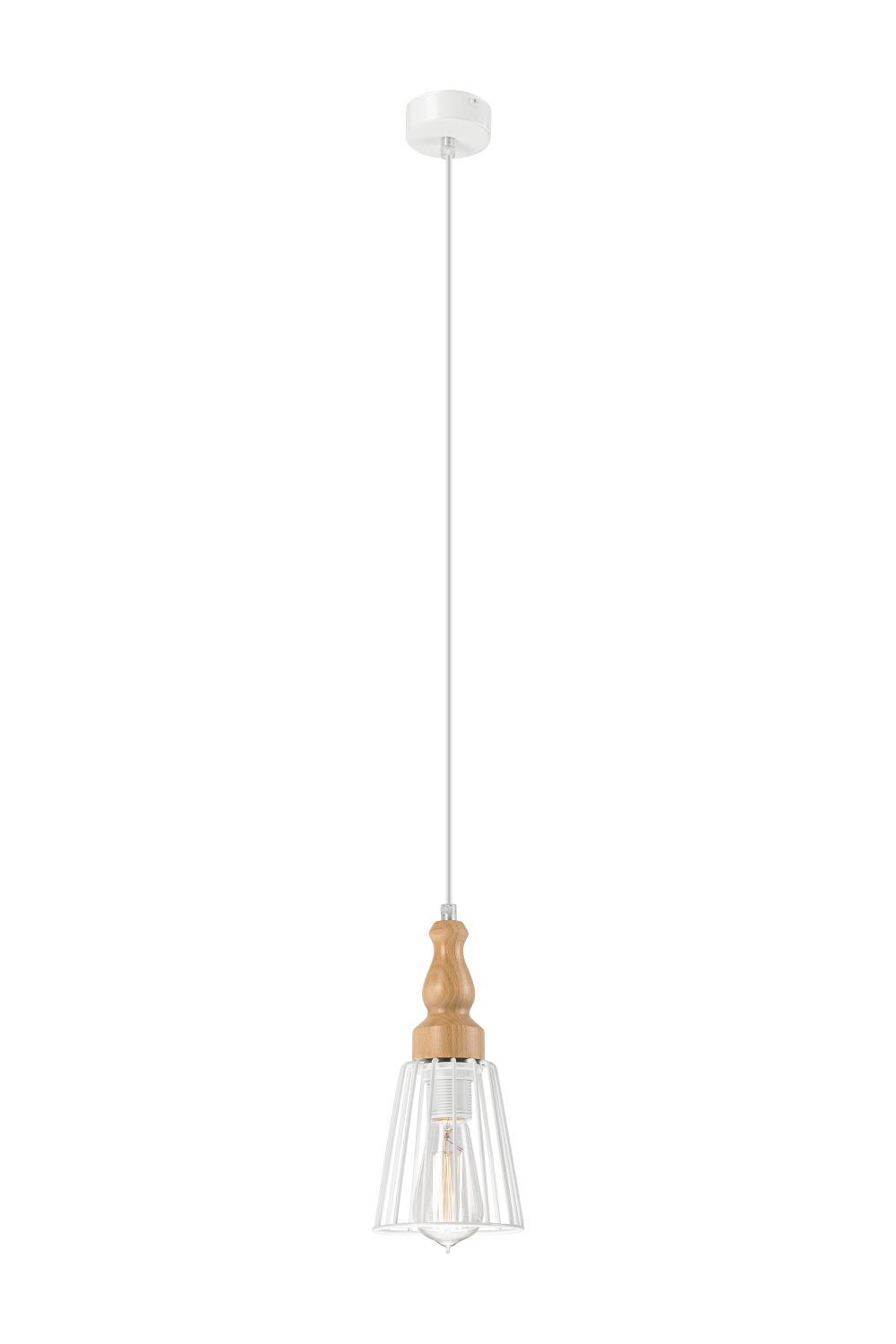 Suspension table à manger blanc bois rond salon