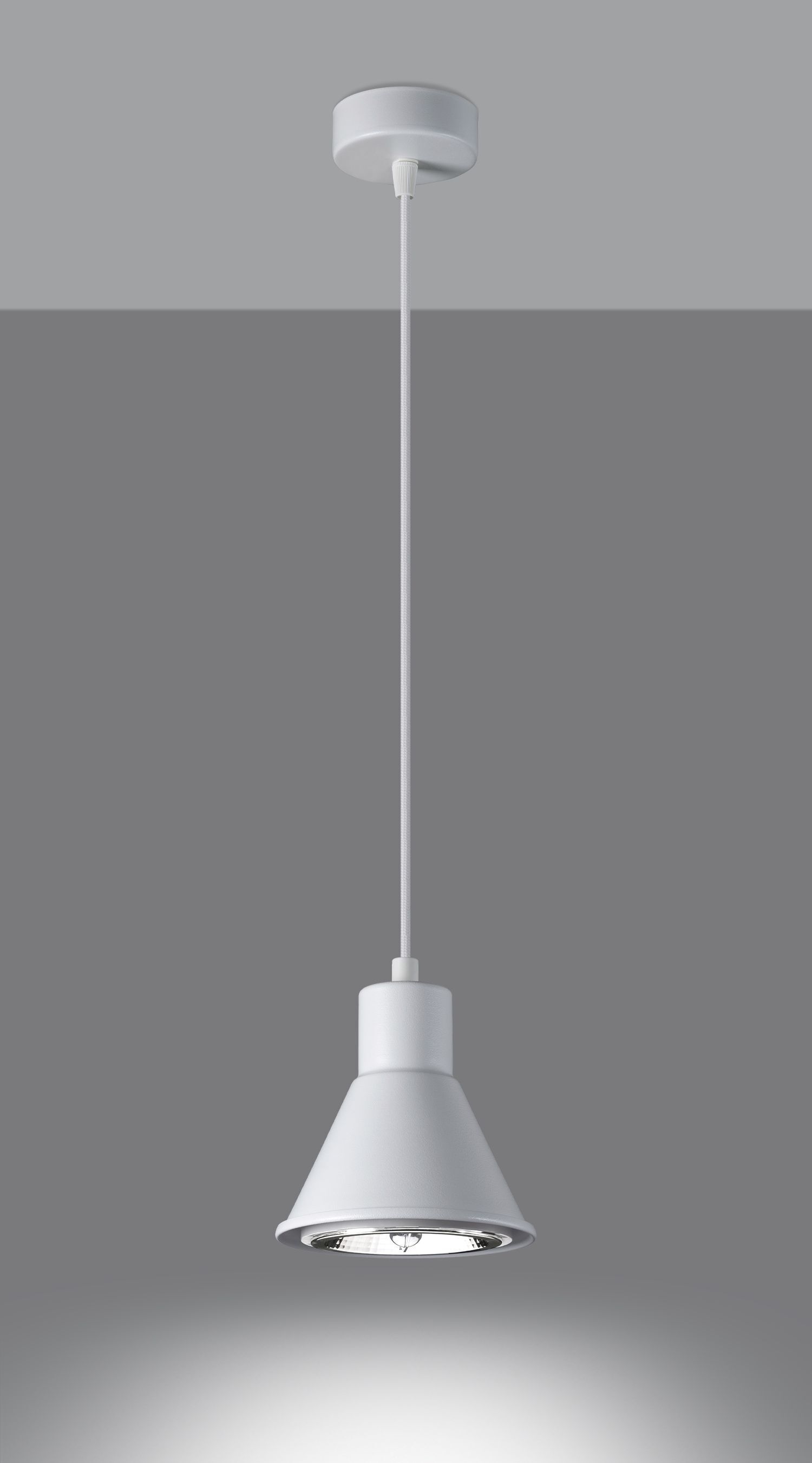 Lampe à suspendre métal Ø 14 cm Blanc ES111 Design rétro