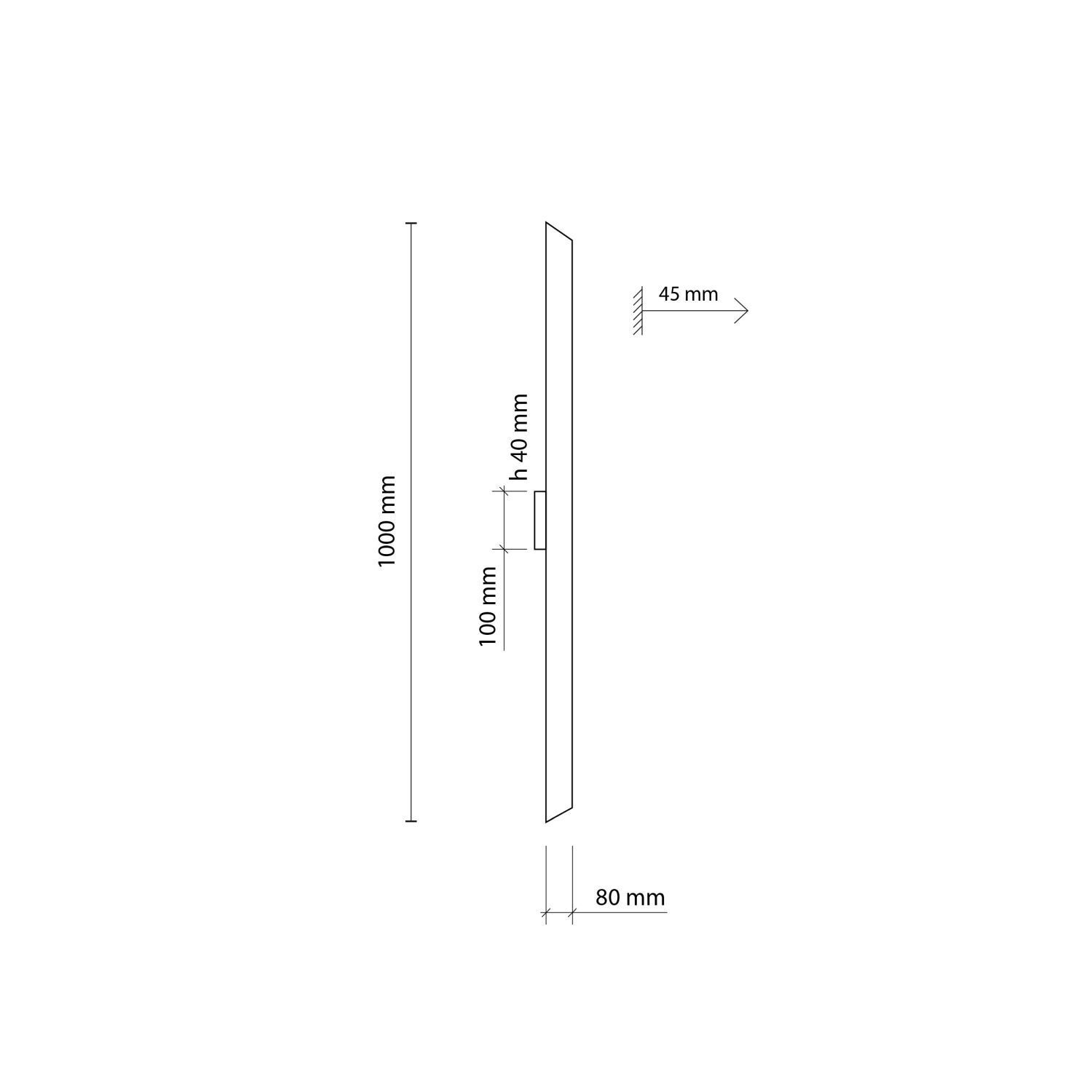 Applique murale LED Métal noir 100 cm de long 3000 K indirect