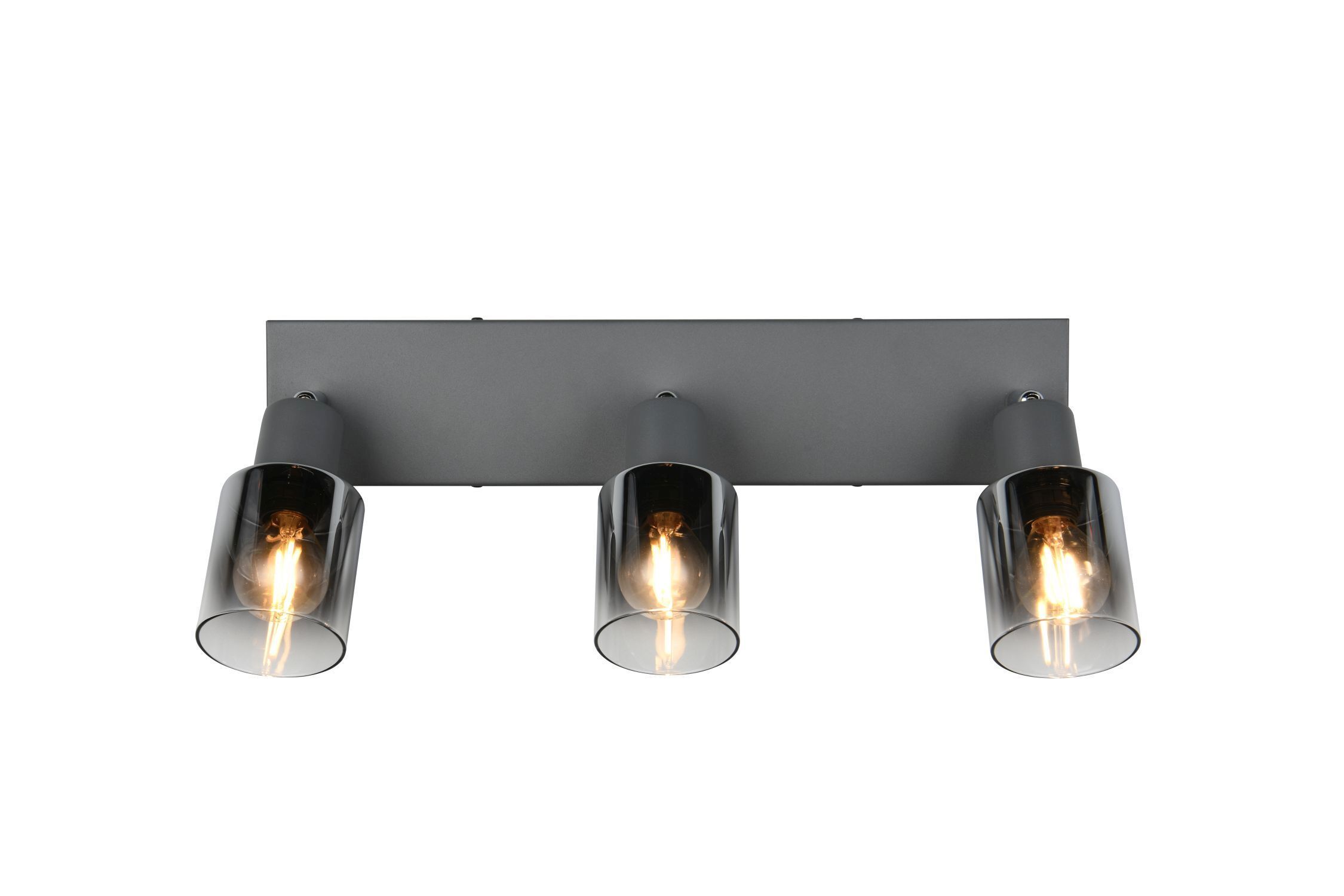 Verstellbarer Deckenspot Rauchglas Metall E14 3-flammig Leuchte, Deckenleuchte