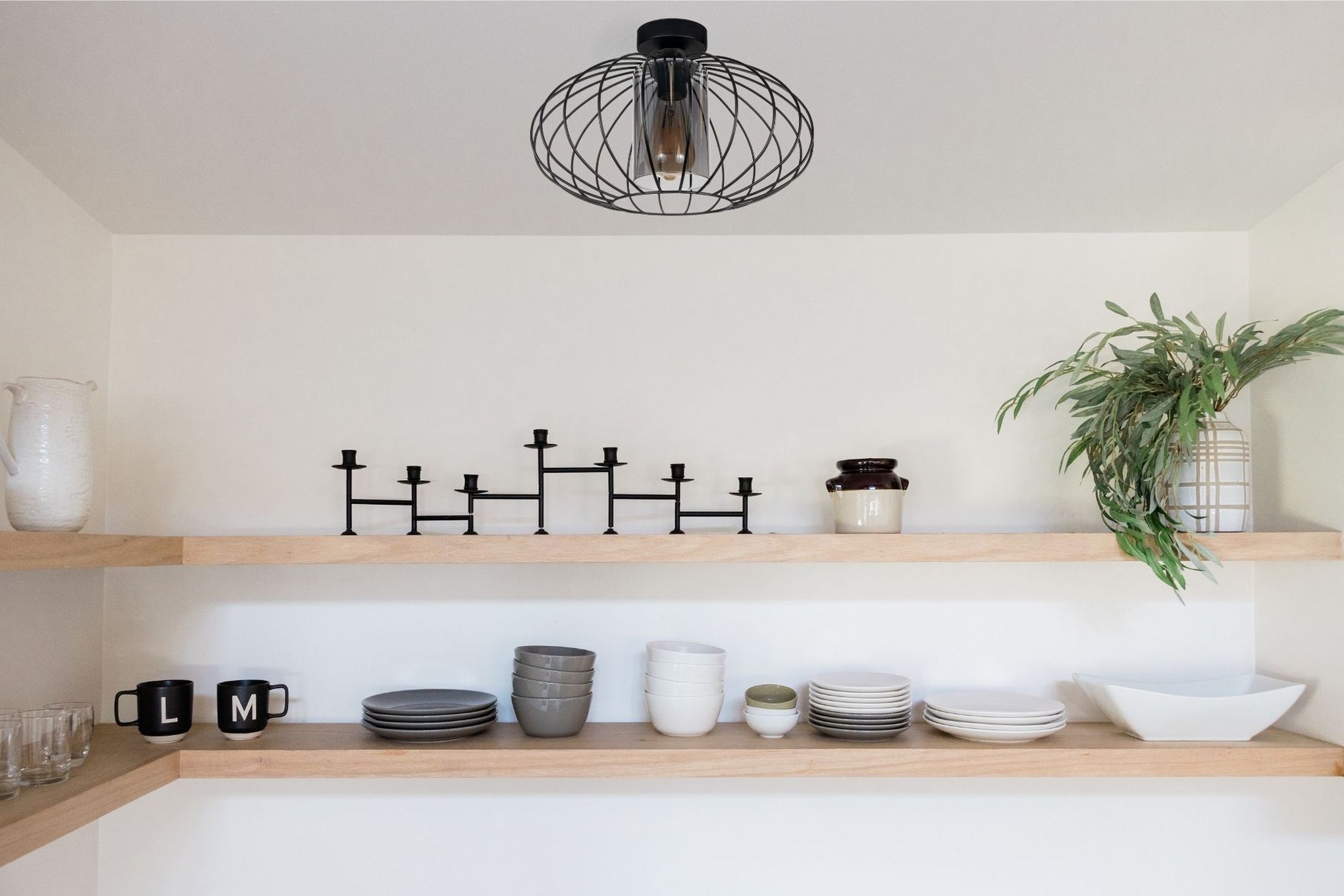 Plafonnier rond E27 Ø34 cm Noir anti-éblouissement Rétro Ablage, Tasse