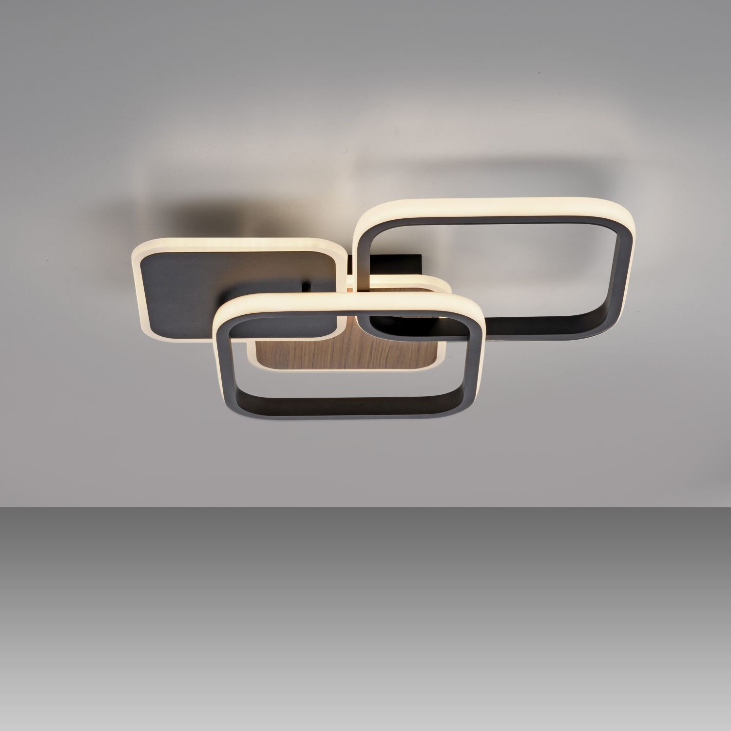 Lampe de plafonnier LED Métal L:46 cm 36 W Noir Naturel