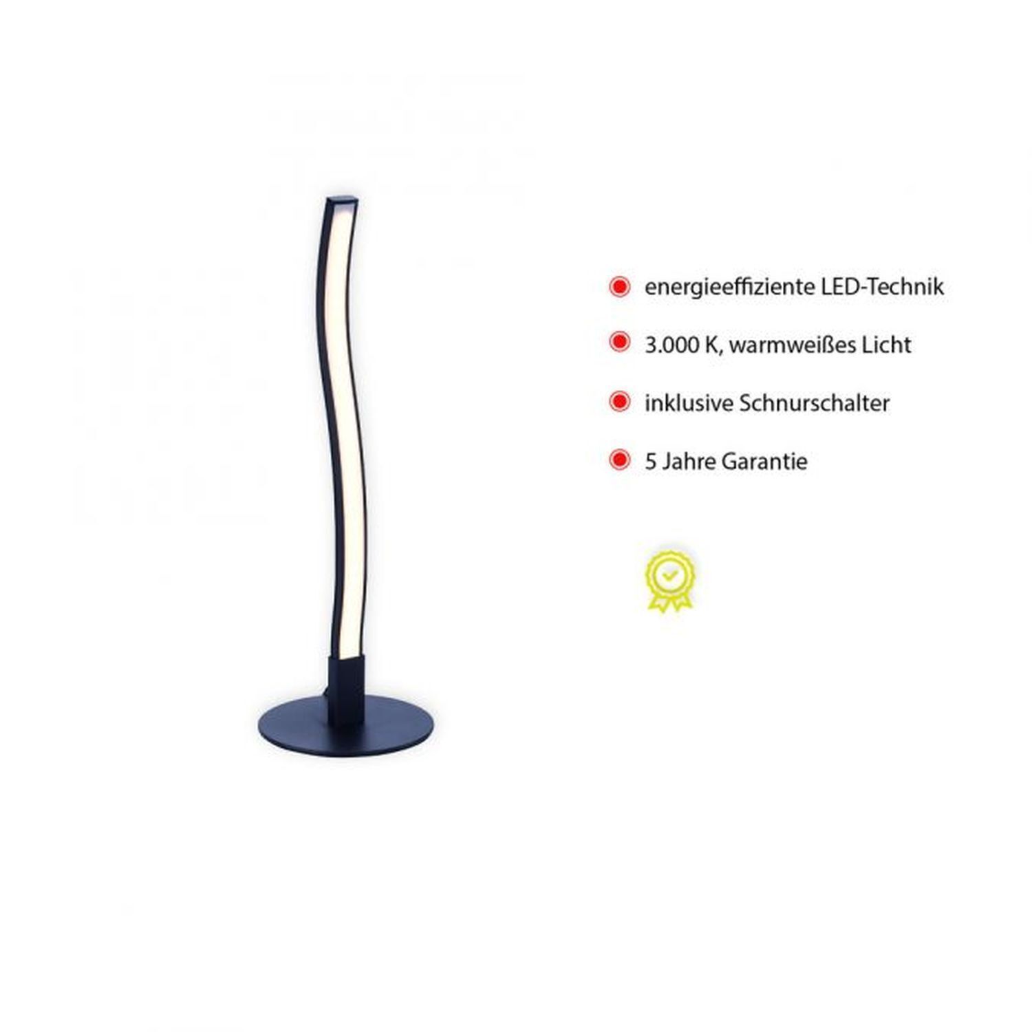 Lampe de table LED noire métal 30 cm 300 lm faible éblouissement Elektrisches Gerät, Mikrophon, Lampe