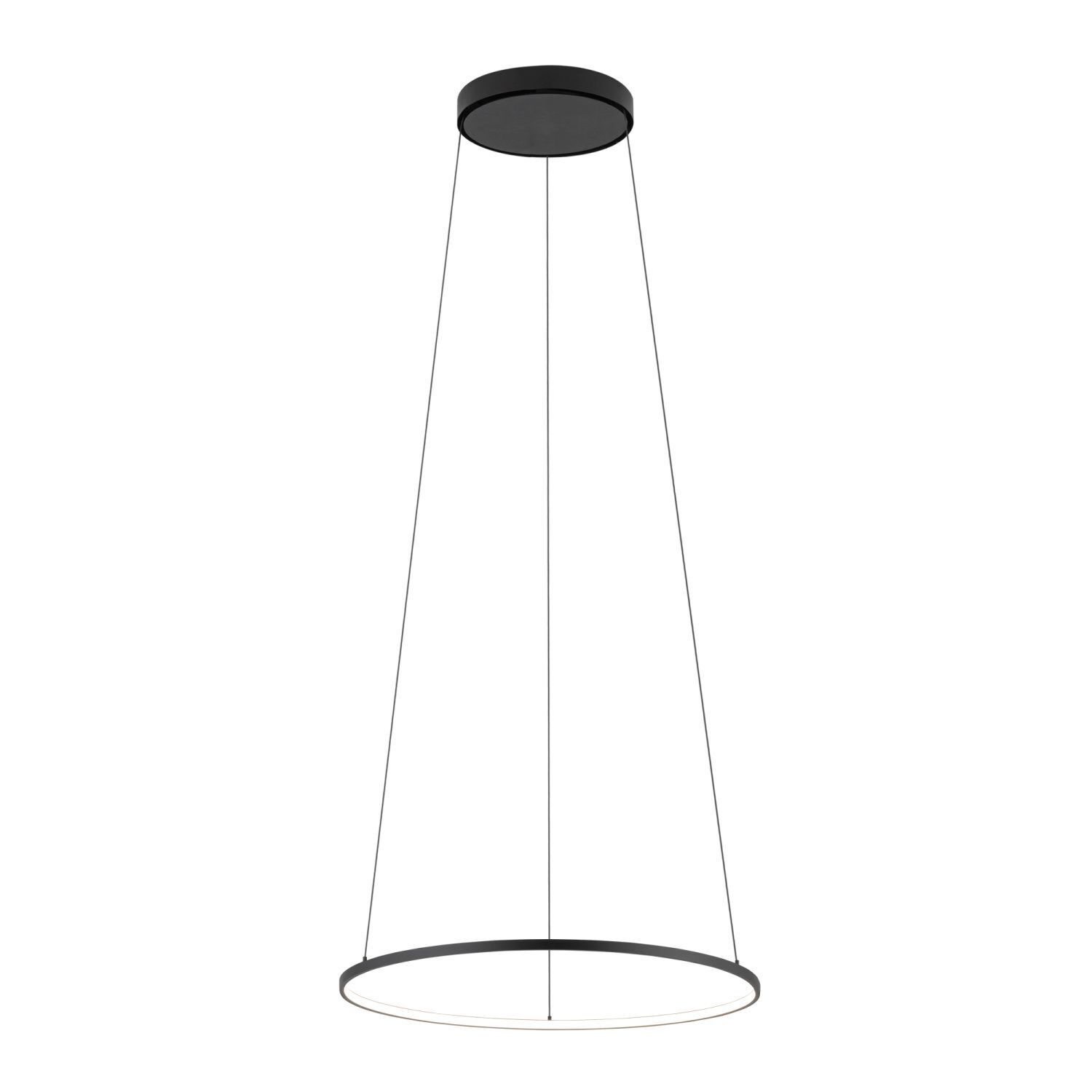 Suspension LED métal anneau Ø 45 cm noir 4000 K 600 lm