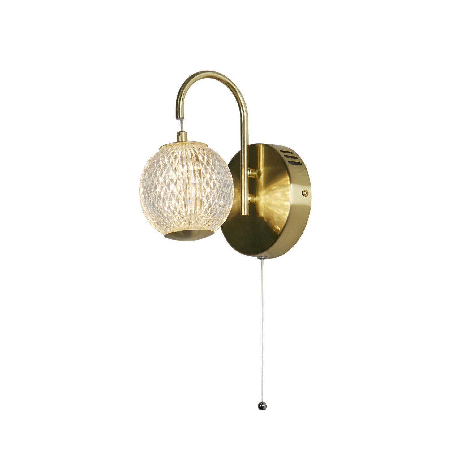 Applique LED en laiton métal 430 lm avec interrupteur à tirette