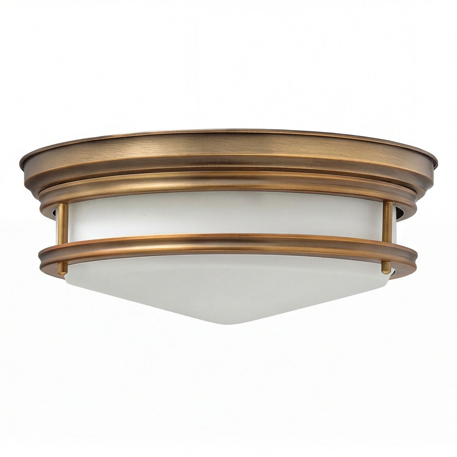deckenleuchte-deckenlampe-coban-3-flammig-bronze-gebuerstet-weiss-jugendstil-01 Deckenleuchte, Bronzefinish, weißes Glas, Stückmontage, rund