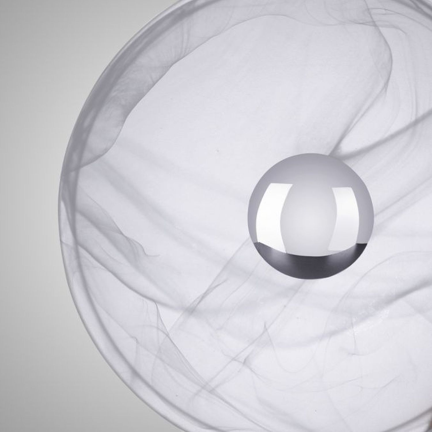 LED Tischleuchte dimmbar in Silber Alabasterglas 28 cm Sphäre