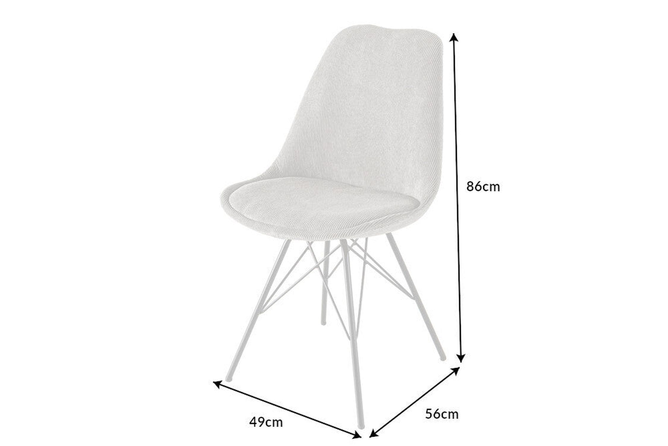 Chaise de salle à manger sans accoudoirs Velours côtelé métal vert noir Stuhl, Mobiliar, Leinwand