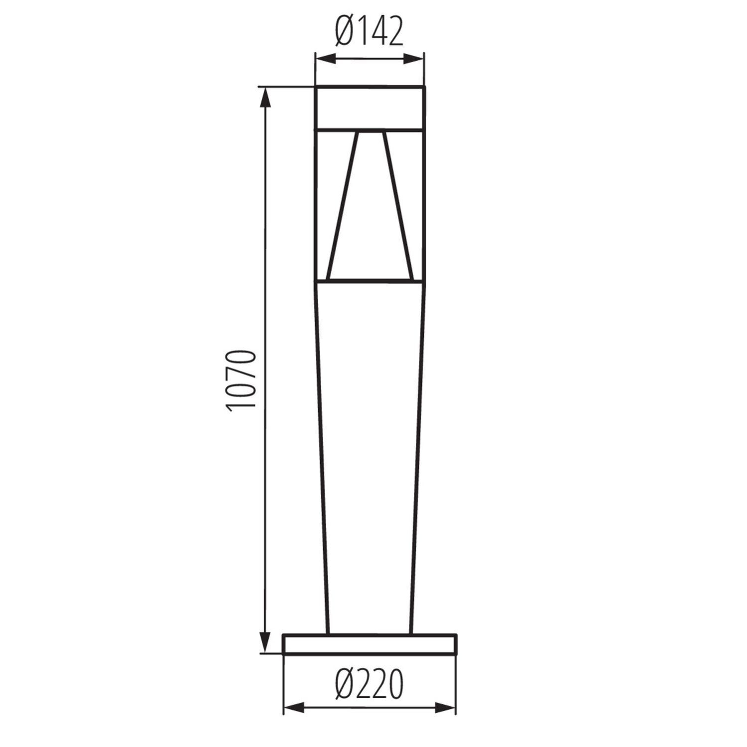 Borne d'éclairage Moderne IP54 Gris 107 cm Chemin de jardin