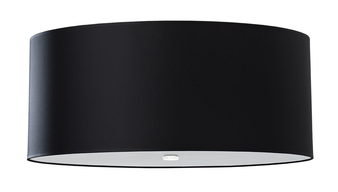Plafonnier Tissu Verre Ø 70 cm H : 35 cm Noir