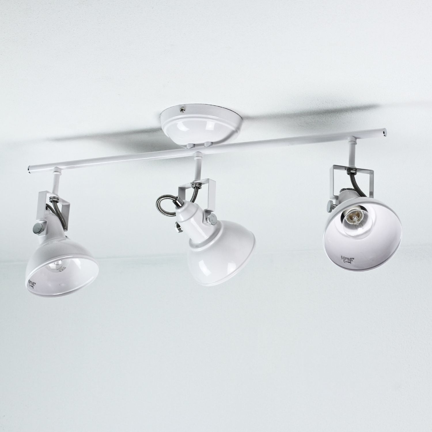 Projecteur rétro orientable blanc 3-flmg E14 GINA Beleuchtung, Leuchte, Deckenleuchte, Zimmer, Duscharmatur