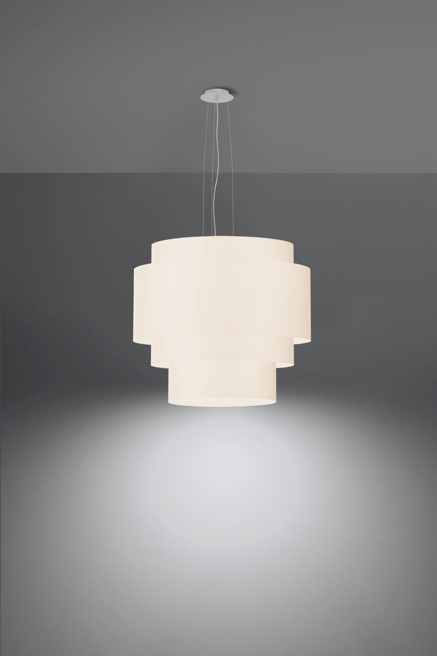 Lampe à suspendre Blanc Ø 50 cm Tissu Moderne 5x E27 MALY