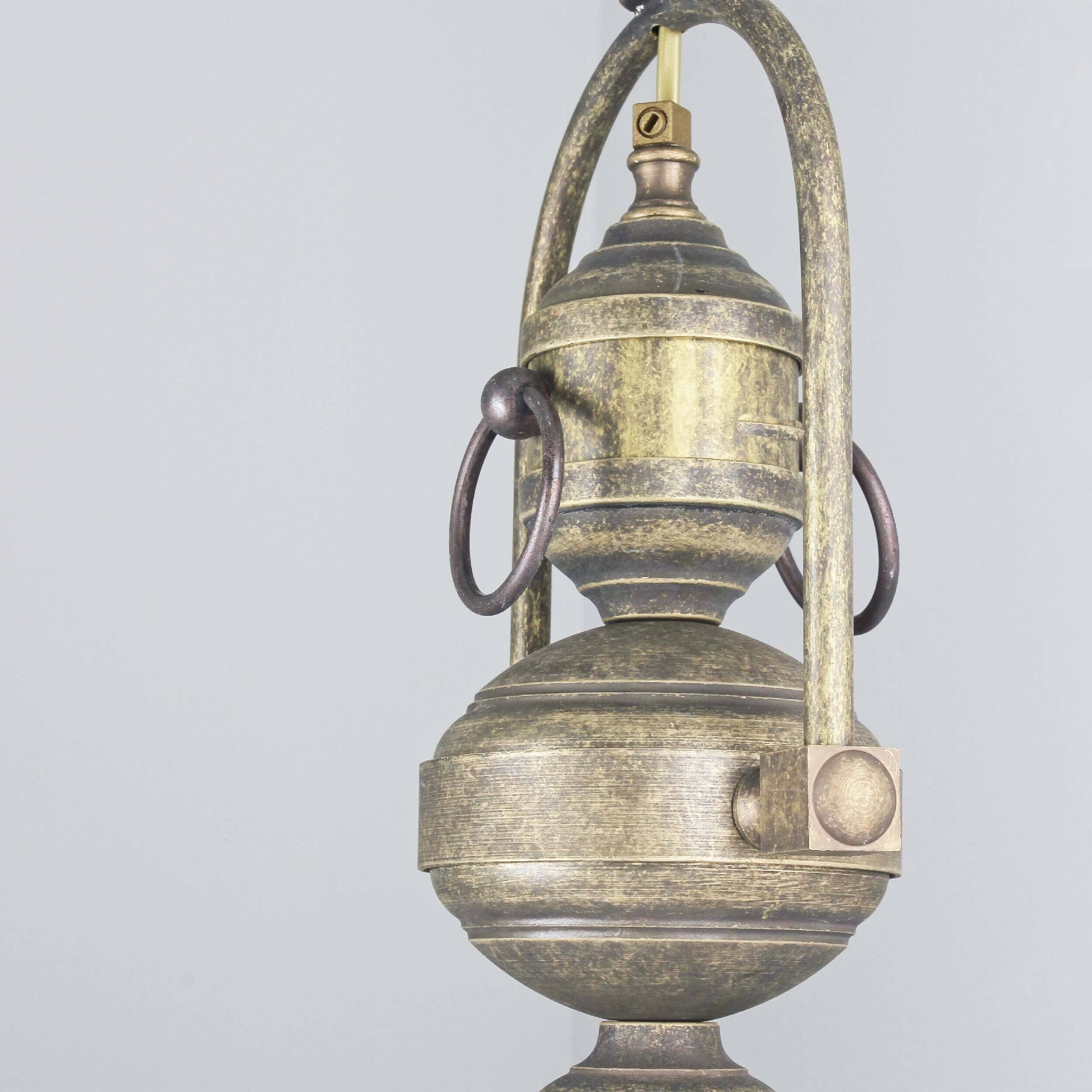 Suspension rustique Lampe à suspendre E27 Fiordo Lampe, Bronze, Töpferei, Granate, Glas