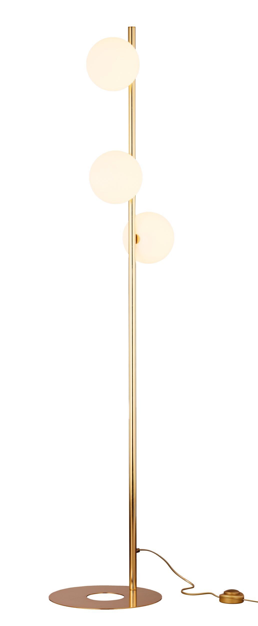 Petit lampadaire laiton verre 151 cm de haut G9 à faible éblouissement