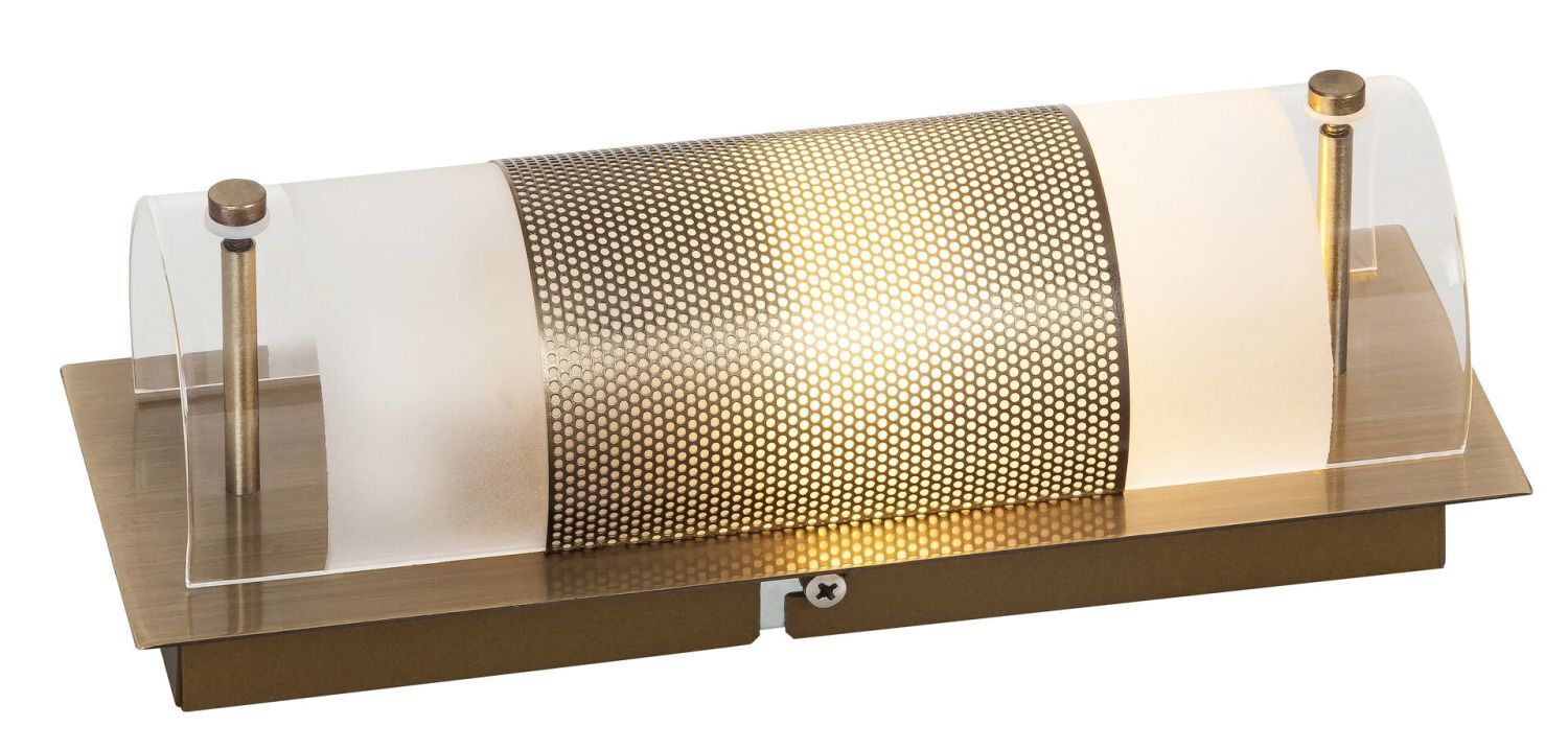 Wandleuchte Glas Metall B: 24 cm klein in Bronze Baden