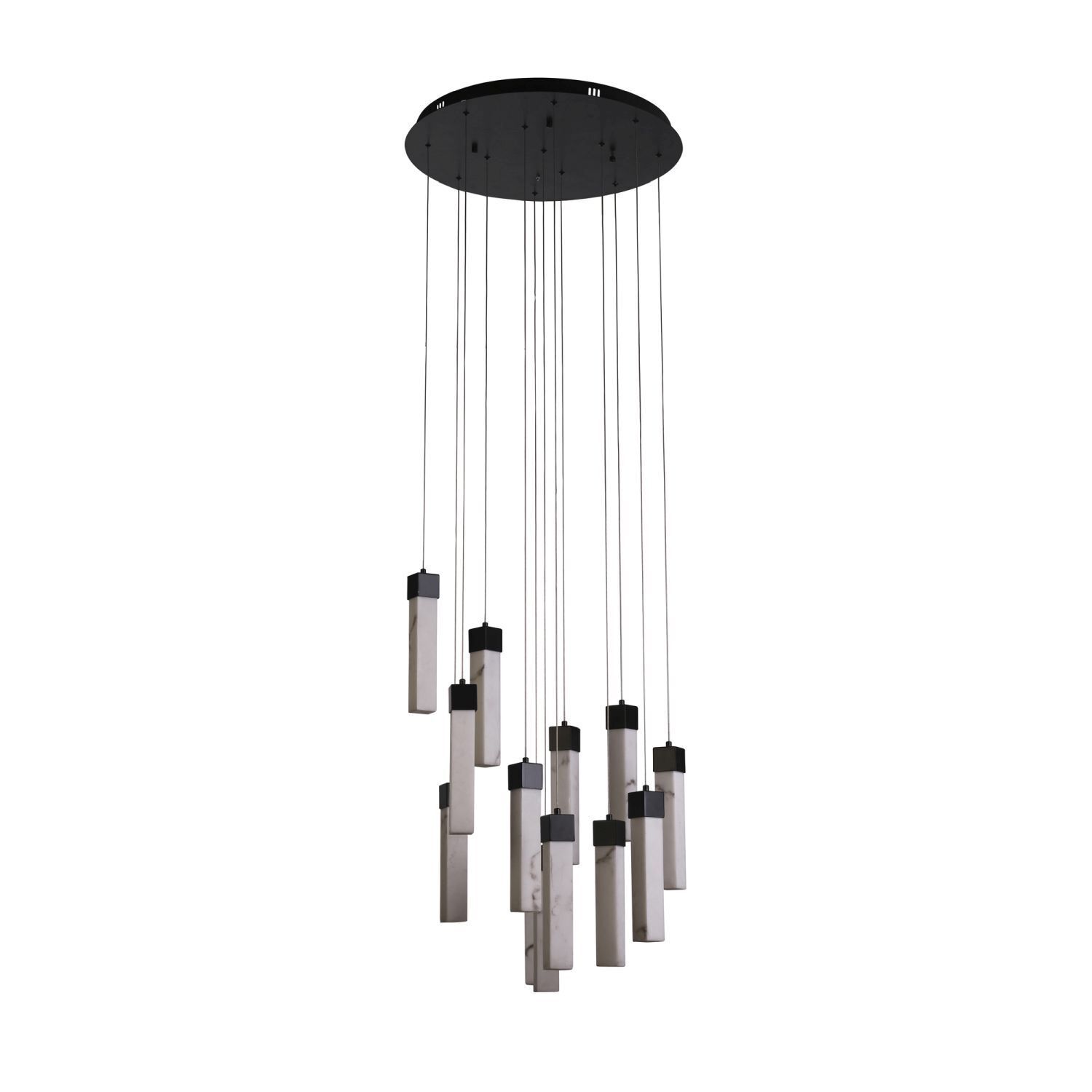 LED Lampe à suspendre Acier Résine Ø60 cm 3000 K Noir Marbre Leuchter, Lampe, Glockenspiel, Musikinstrument