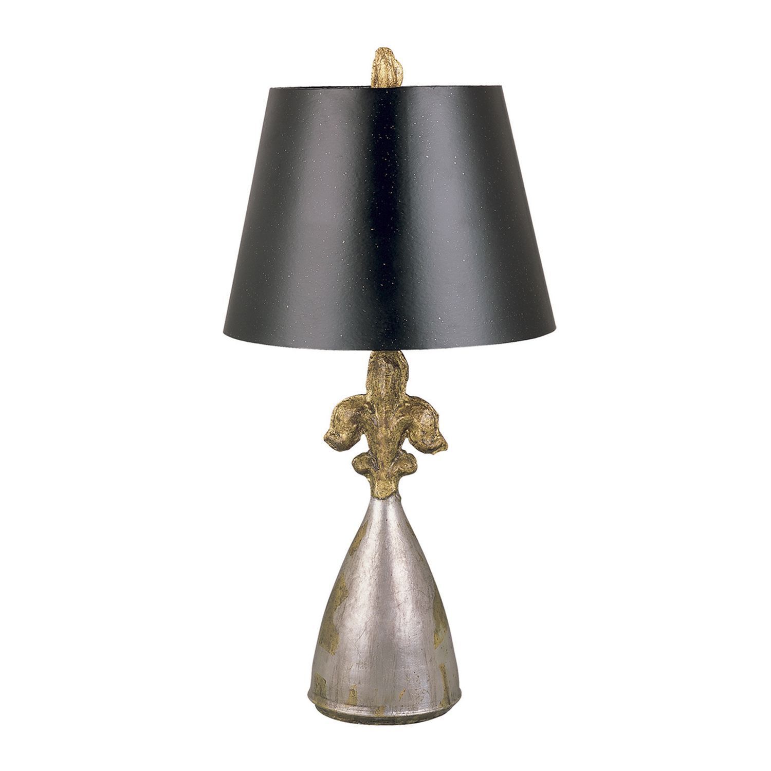 Lampe de table Abat-jour en tissu noir argenté or 61 cm