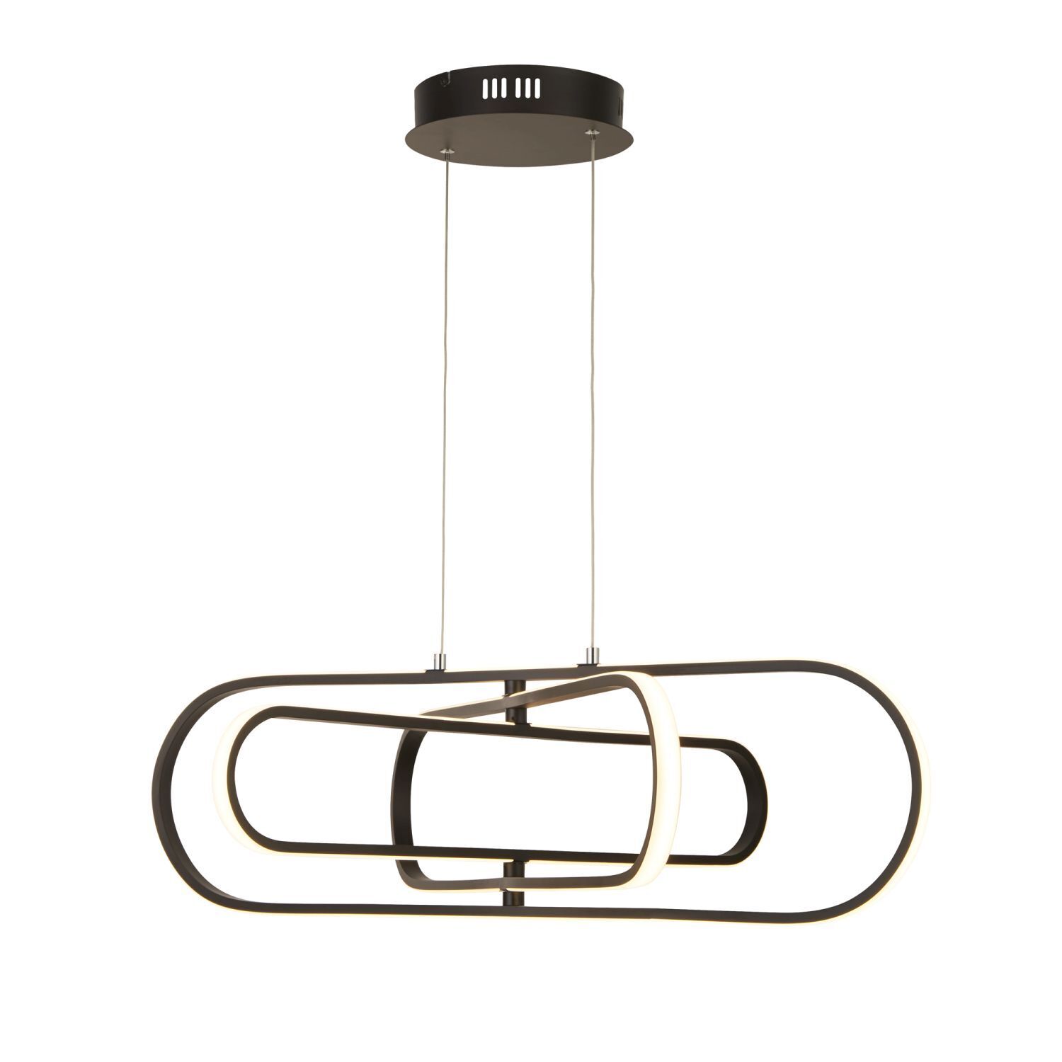 Lampe à suspendre LED noire couleur de lumière réglable L : 80 cm